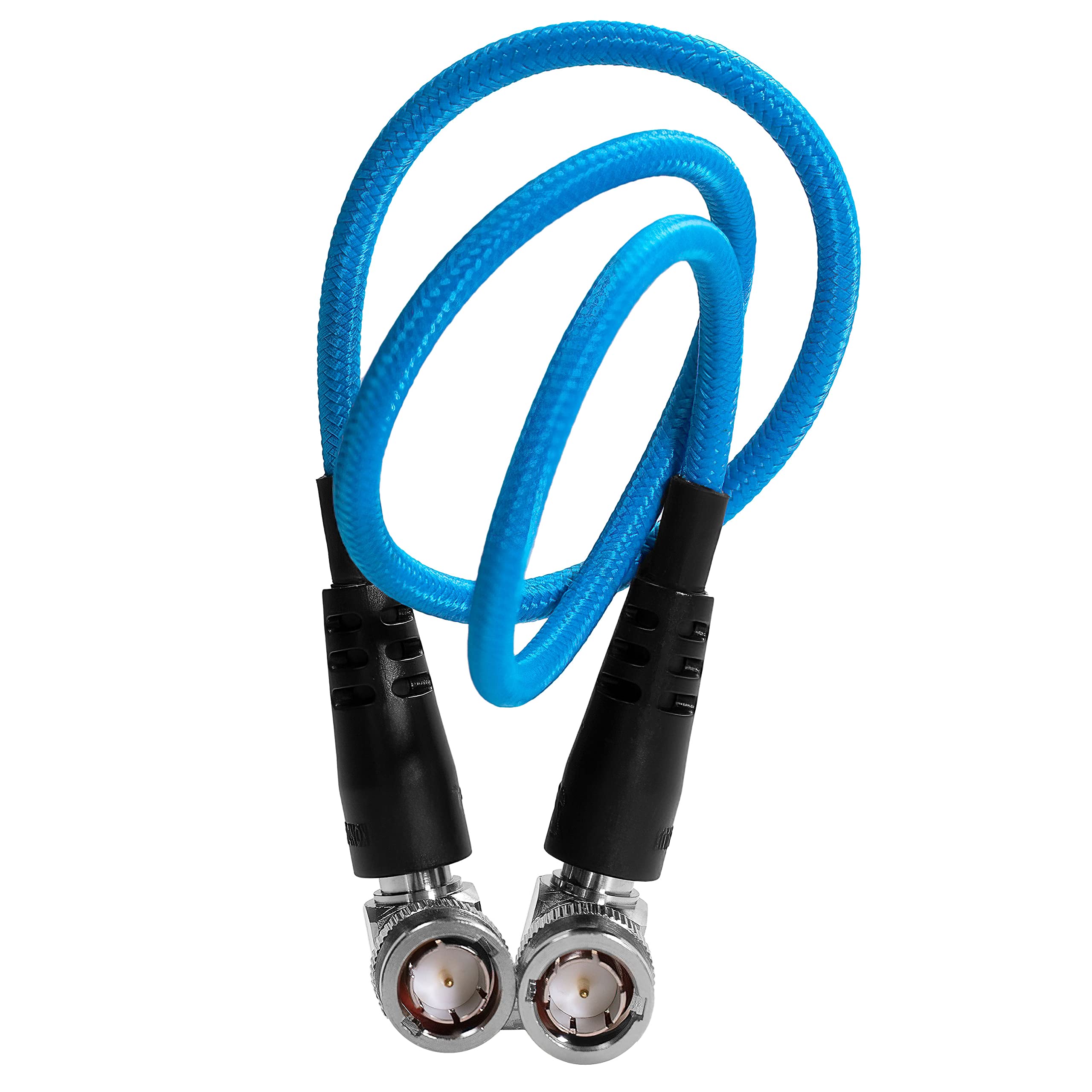 Kondor Blue 22'' 12G Sdi Shielded Right Angle Slim Flexible Video Cable For 4K 60P Cameras, Monitors, And Transmitters | Compati