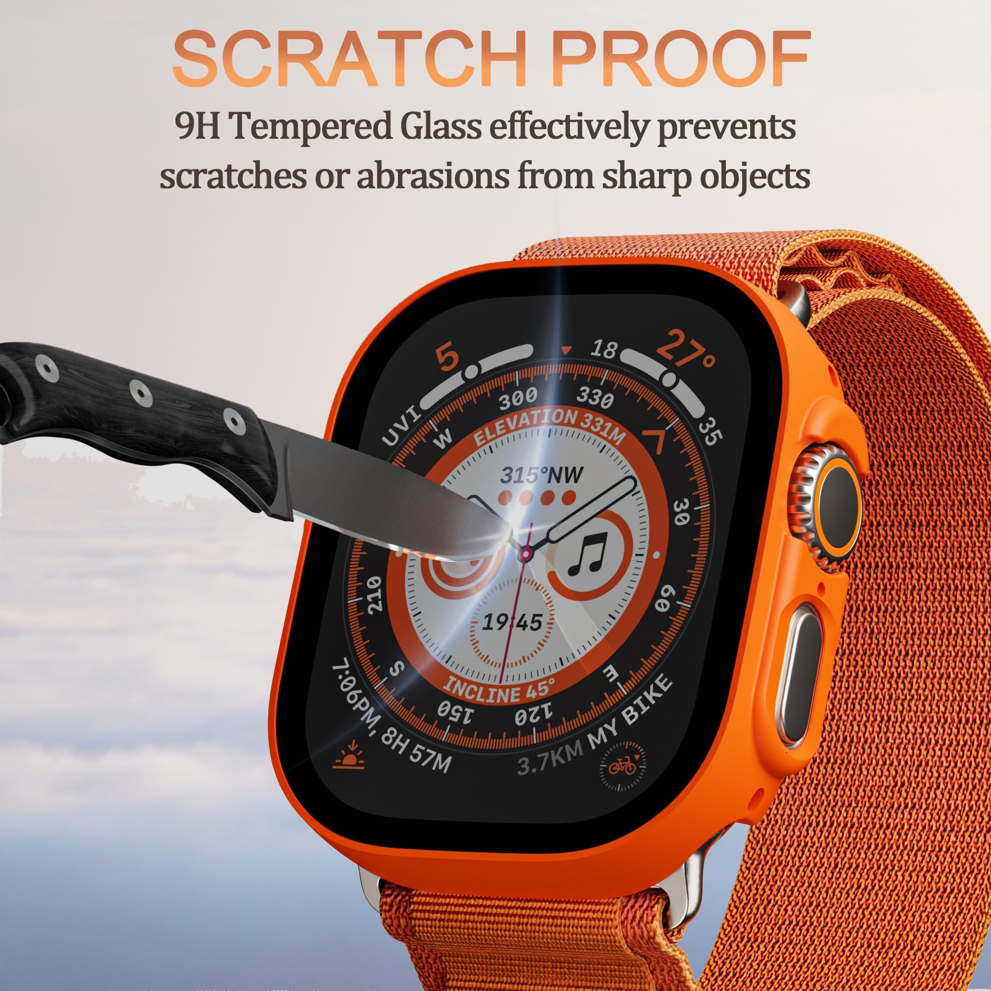 Tsogia Bumper Case For Apple Watch Ultra With Built-In Screen Protector, [2 Pack] Hard Pc Case Compatible With 49Mm Apple Watch,