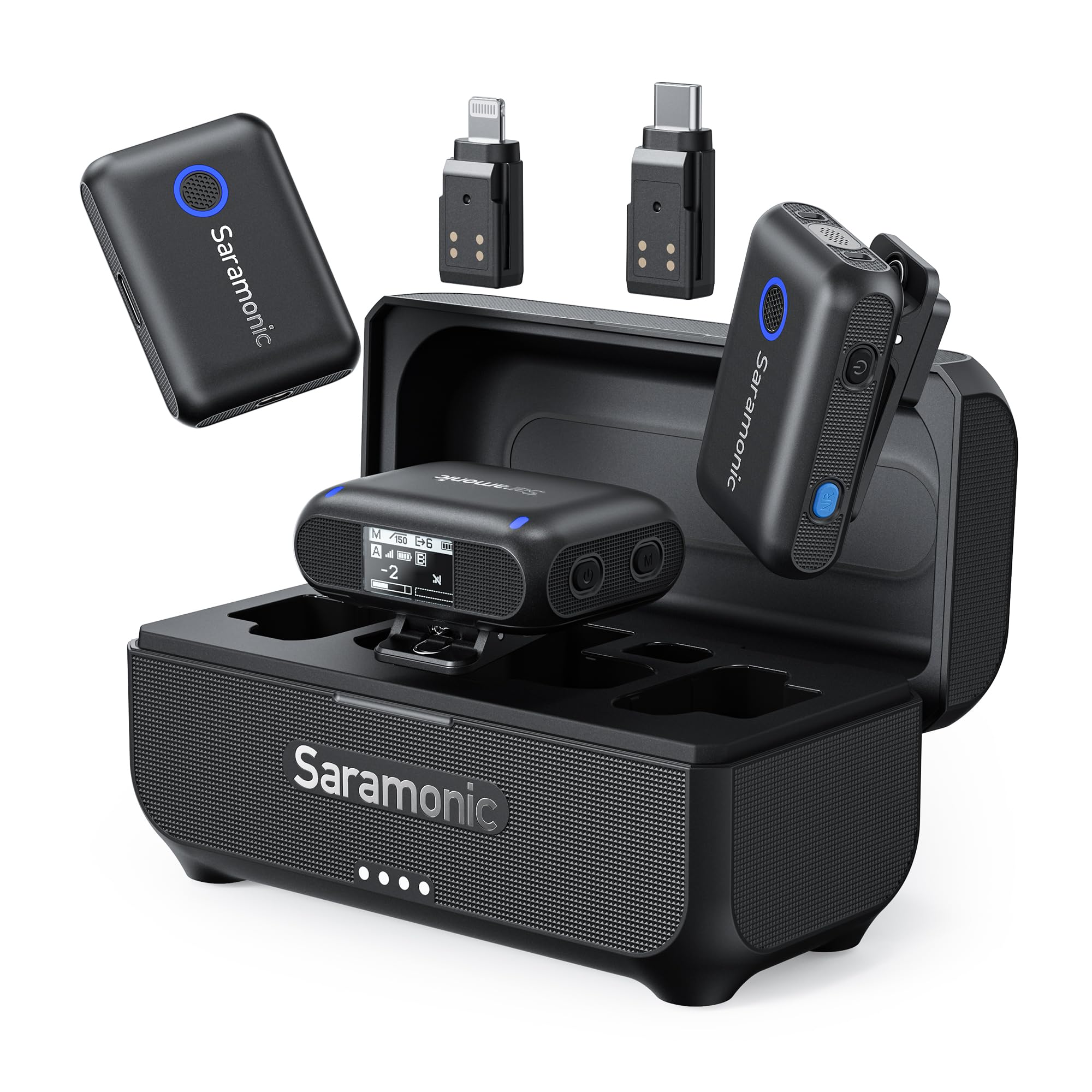 Saramonic BLINK500B2+ Wireless Lavalier Microphone for iPhone Android Type-C Smartphone Camera, 492ft Range, 20h Battery Life, C