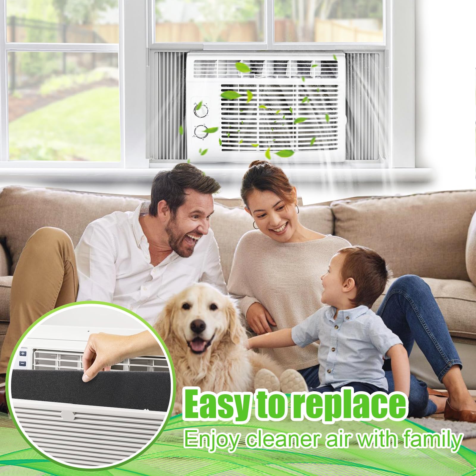 15.7'' X 59'' Extra Large Cuttable Air Conditioner Filters   Cut To Fit Carbon Pad Air Purifier Filters, Washable Reusable Foam