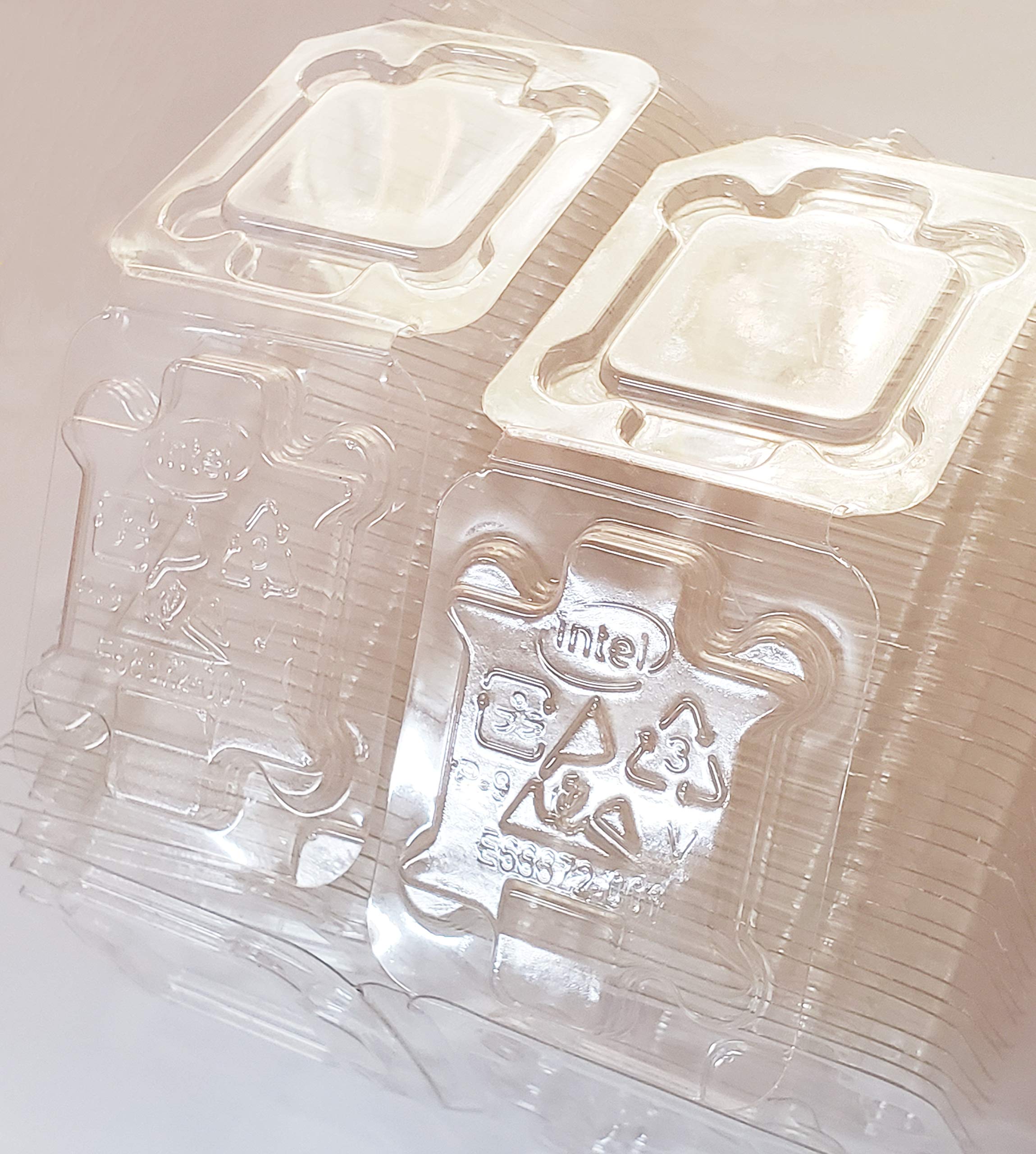 50Pcs Computer Cpu Case Tray Packaging Clamshell For Intel Lga775 Lga1150/1151/1155 /1156 I3 I5 I7 Cpu Protector Cover (50Pcs Shell Fit Intel)