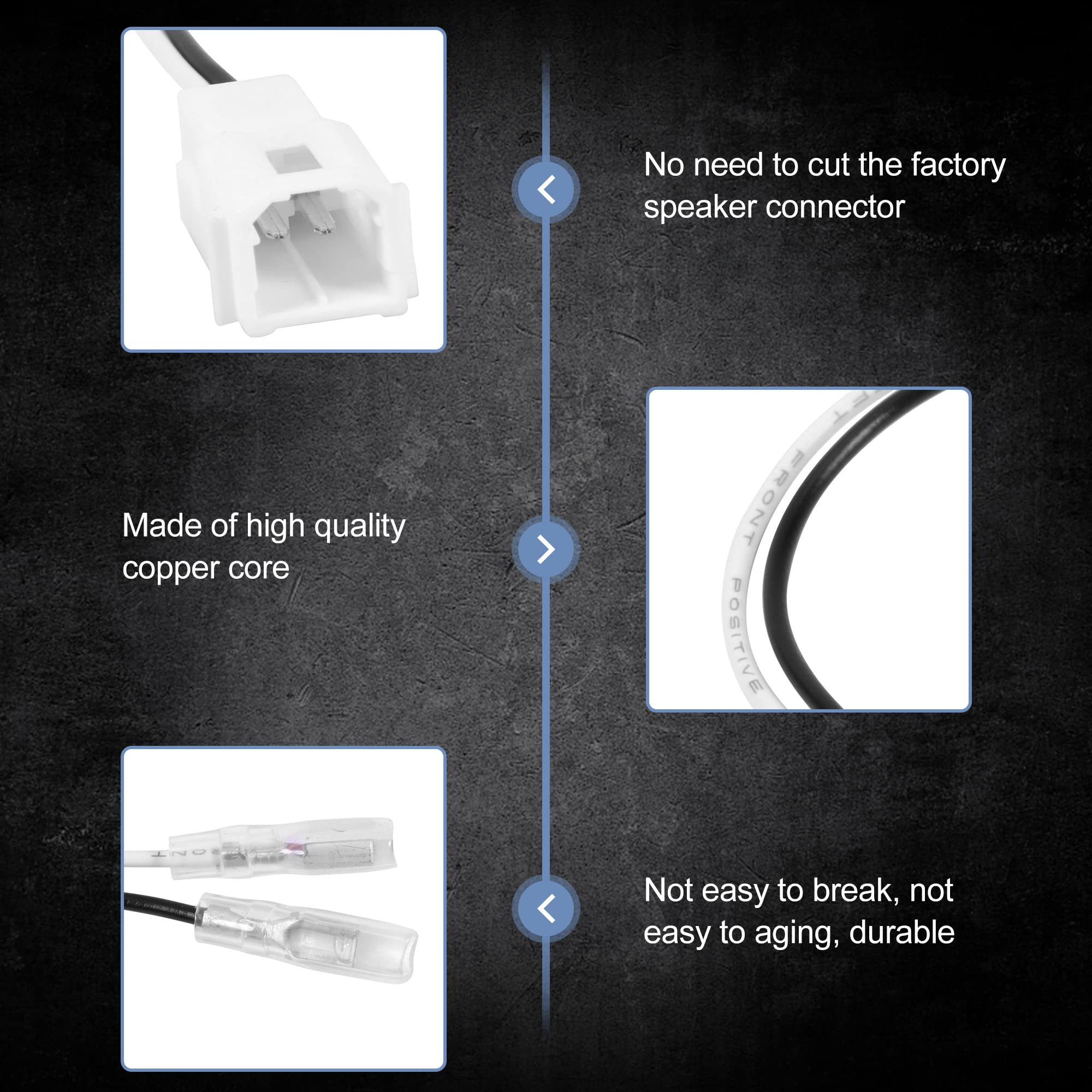 G 72 7902 Front Dash Tweeters Speaker Harness Adapter Connector Plug Replacement For Dodge Ram Jeep Chrysler 2005 2022 Aftermarket Instrument Panel Tweeter Audio Cable Plug(2Pcs)