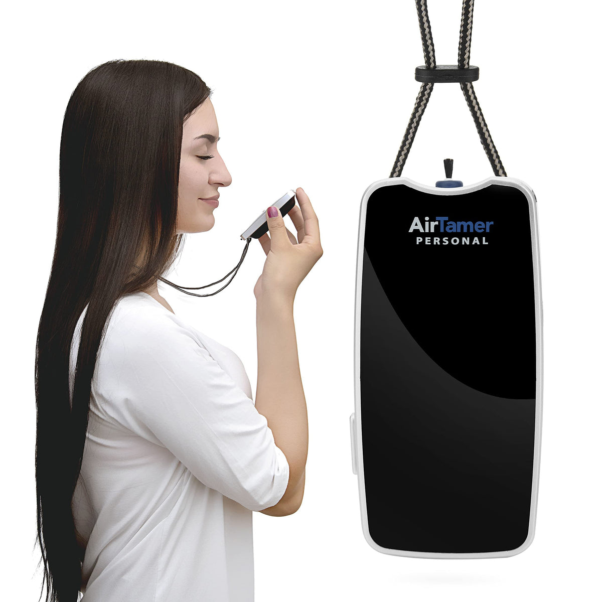 Airtamer A310 Rechargeable Personal Air Purifier, Proven Performance, Virus And Pollutant Tested*, Black With Metal Travel Case