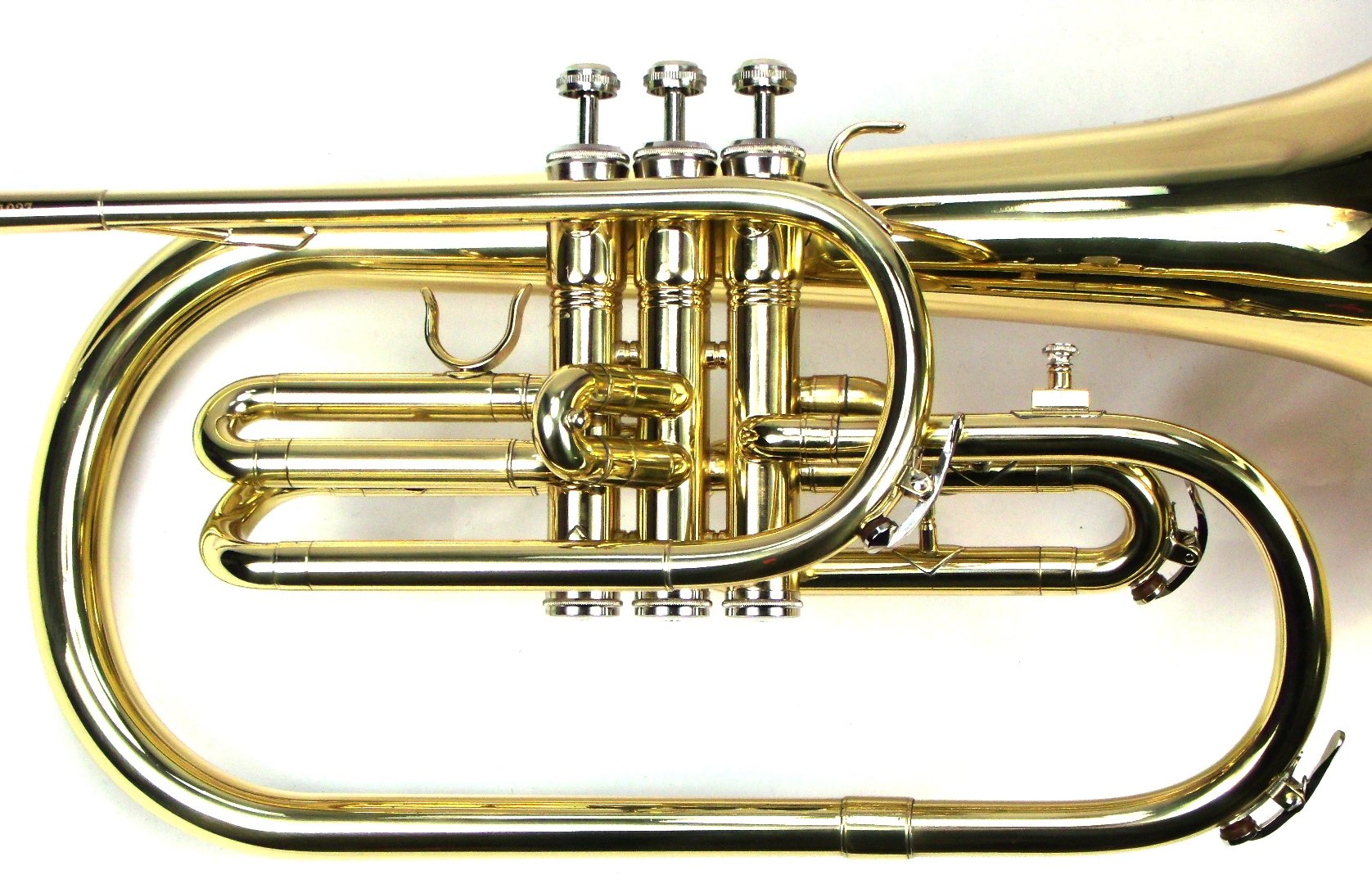 Moz Advanced Monel Pistons Marching Mellophone Key Of F With Case And Mouthpiece Gold Lacquer Finish