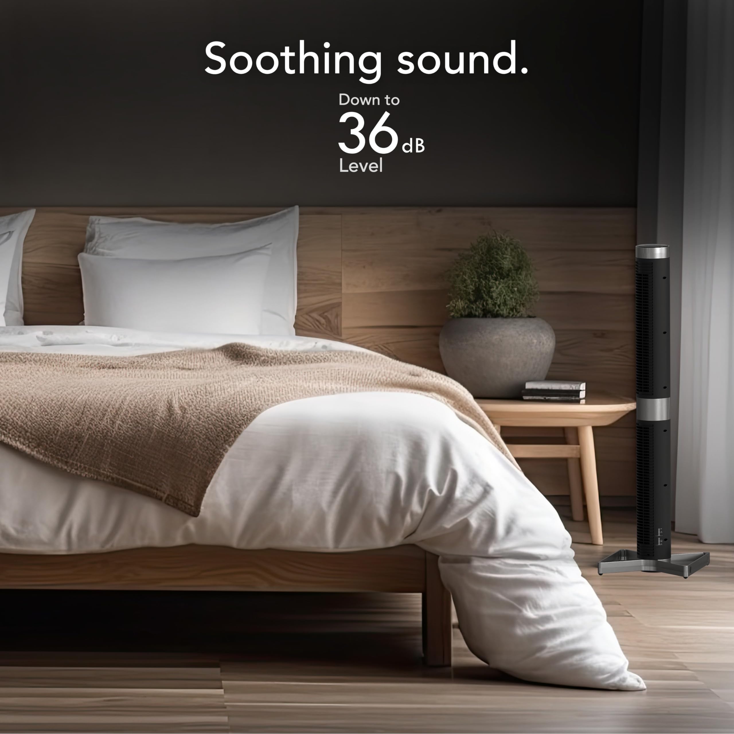 Vornado Airbar 6 | 44'' Tower Fan And Horizontal Air Circulator With Remote Control, 3 Speed Settings | Black