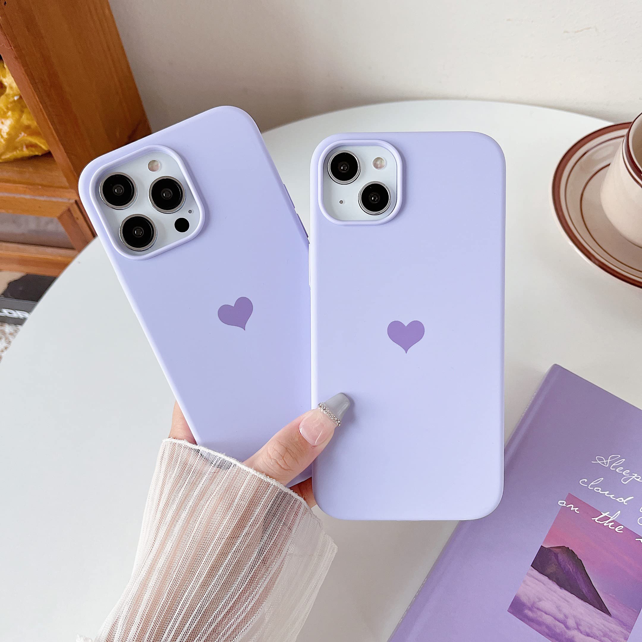 Jmltech For Iphone 14 Pro Max Case Silicone Women Girls Heart With Soft Anti Scratch Microfiber Lining Protective Phone Case For