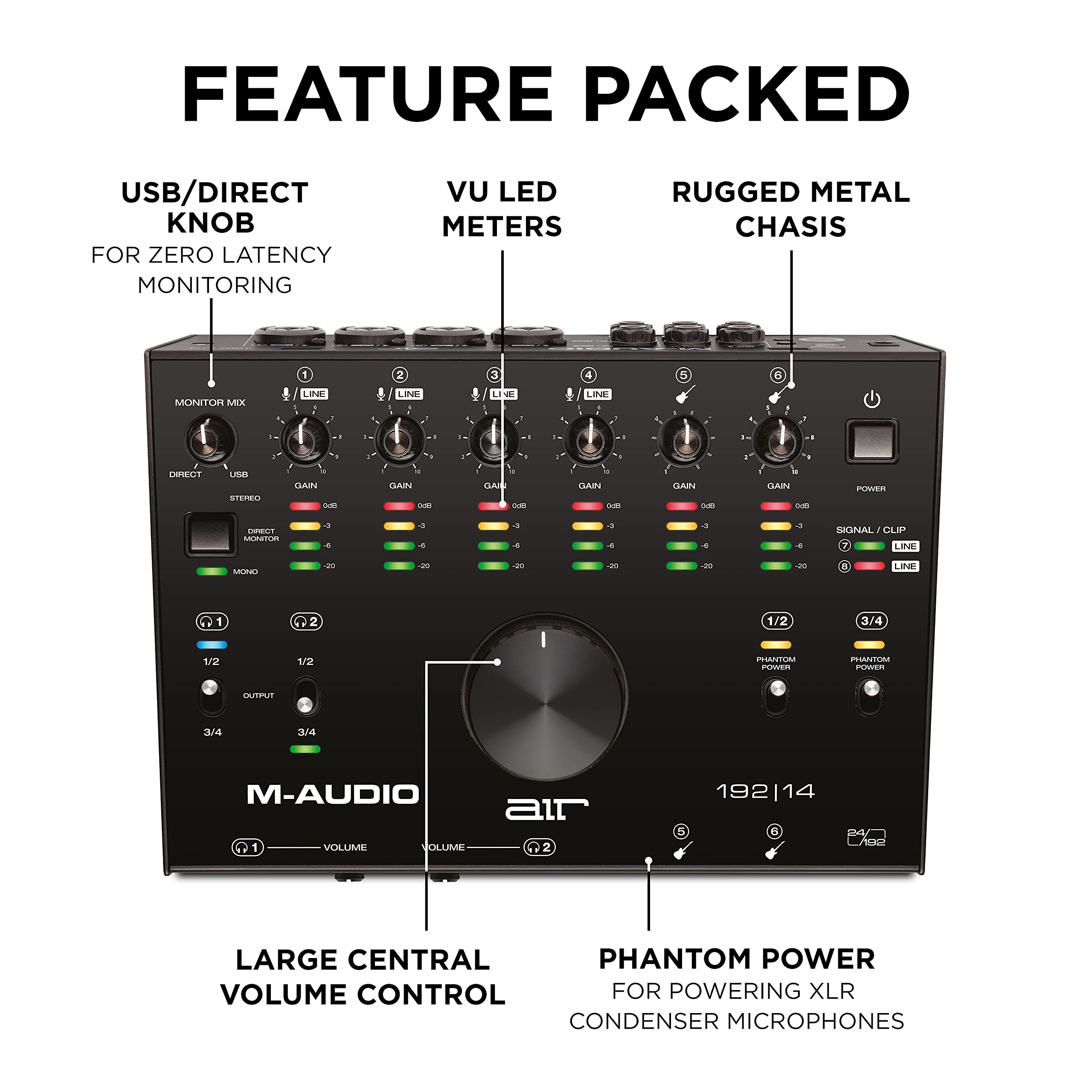 M Audio Air 192X14   Usb Audio Interface For Studio Recording With 8 In And 4 Out, Midi Connectivity, And Software From Mpc Beat