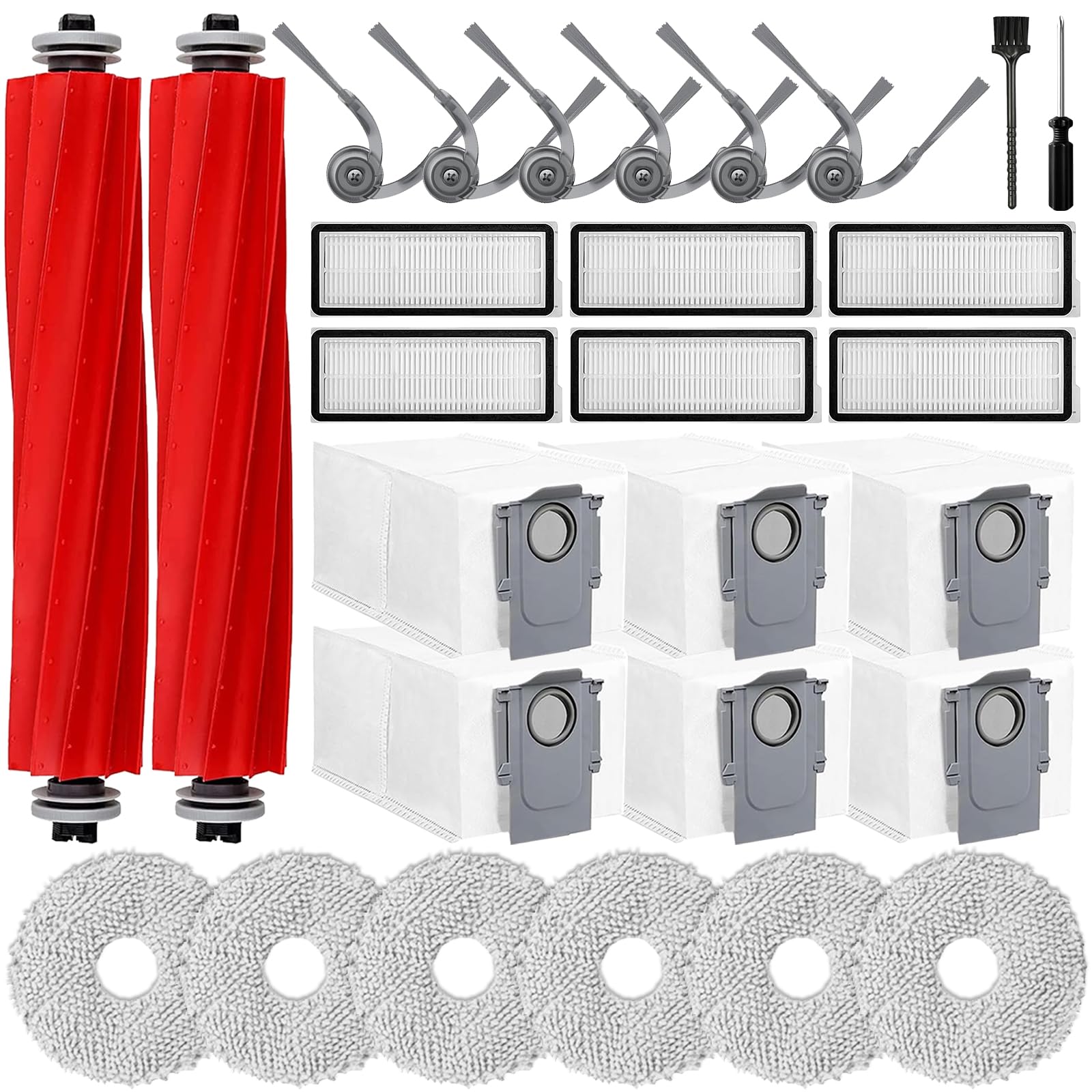 iRobacc Qrevo S Pro Accessories Kit for Roborock QX Revo Plus, QV 35A(S), Qrevo S Pro Robot Vacuum, Replacement Parts for Roboro