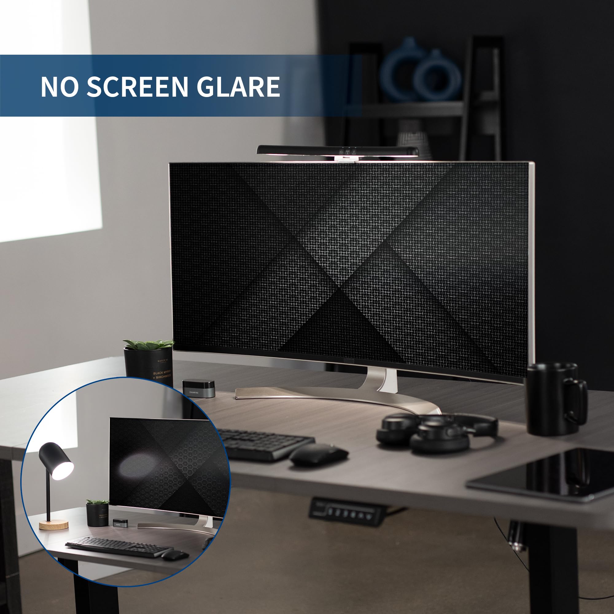 Vivo Universal Led Curved Computer Monitor Light Bar, Usb Powered Screen Lamp For Home Office, 5 Level Adjustable Brightness And