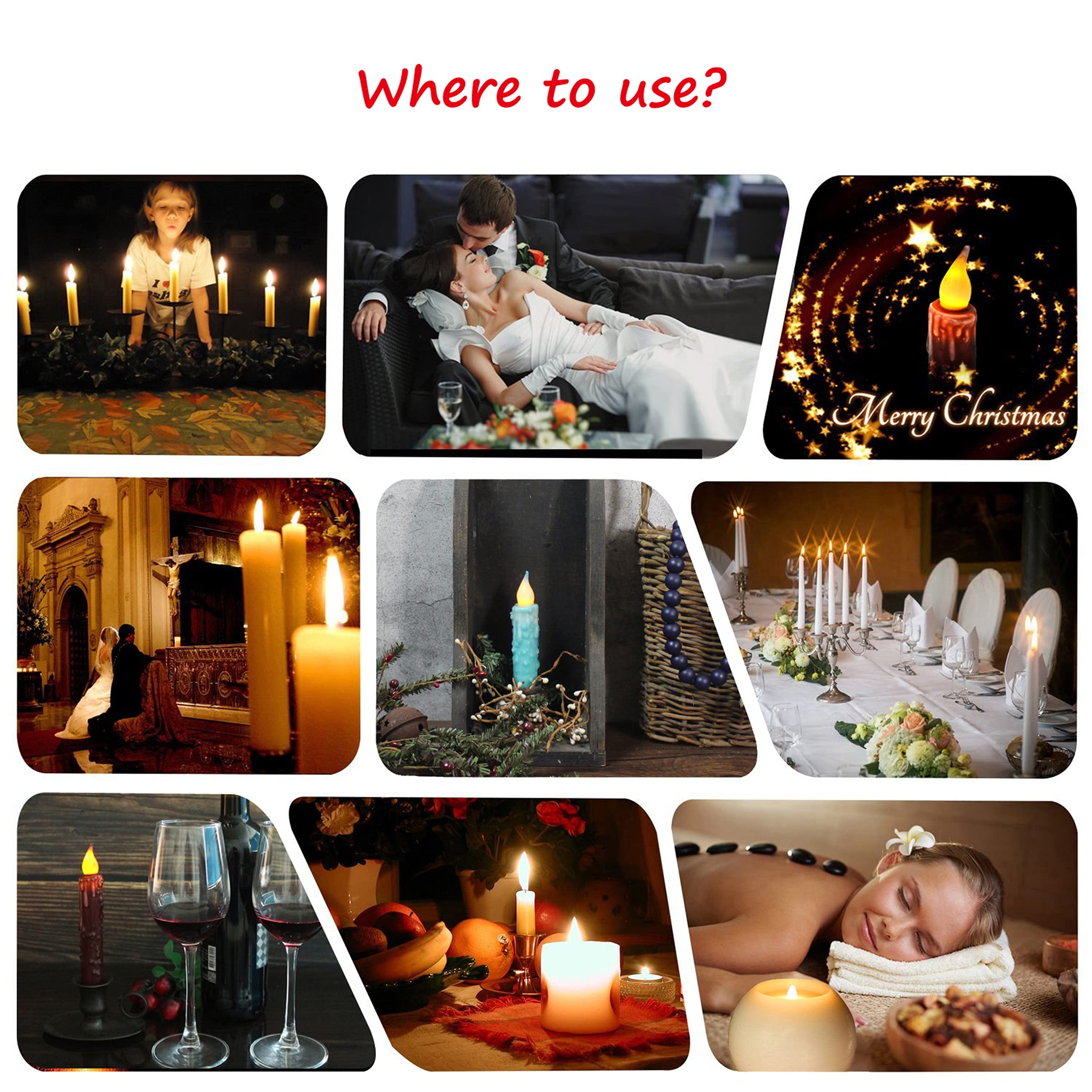 Cvhomedeco. Real Wax Hand Dipped Battery Operated Led Timer Taper Candles Rustic Primitive Flameless Lights Decor, 4 3/4 Inch, T