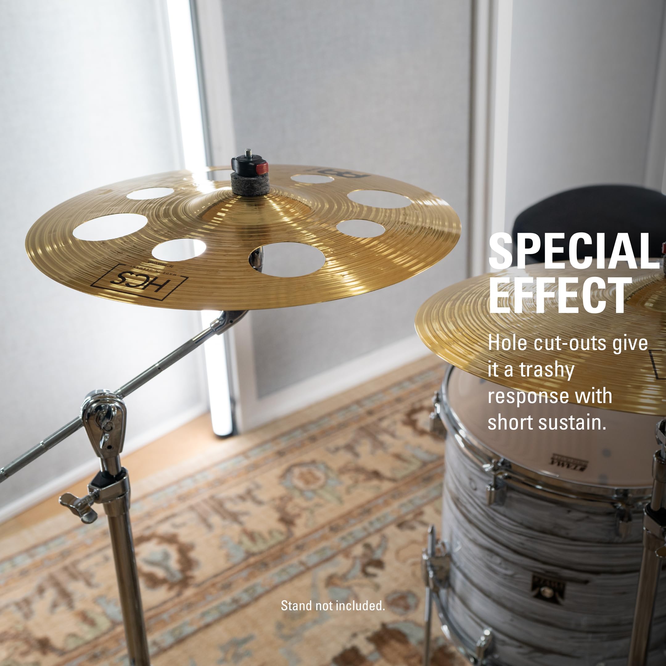 Meinl 16    Trash Crash Cymbal With Holes   Hcs Traditional Finish Brass For Drum Set, Made In Germany, 2 Year Warranty (Hcs16Tr