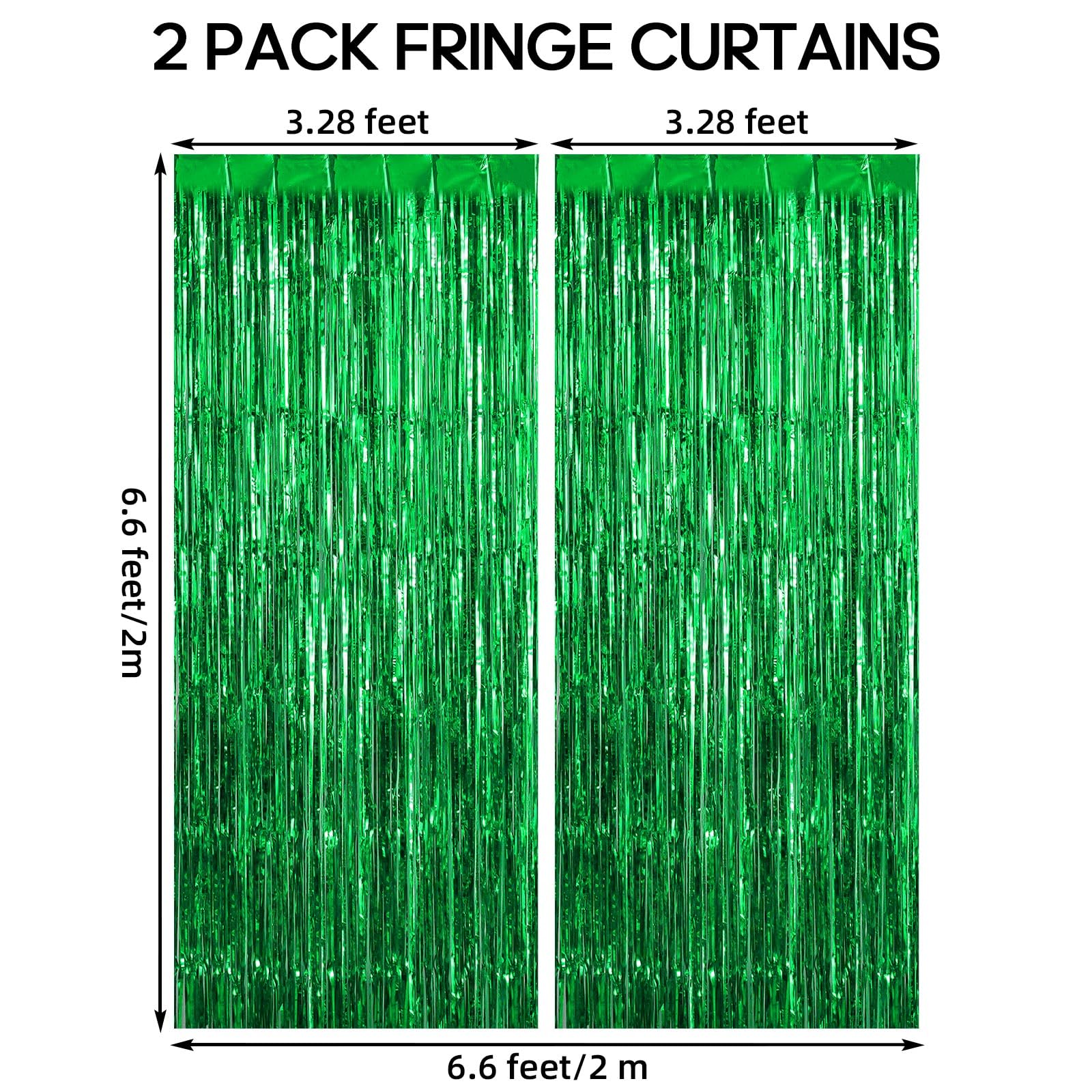 2 Pack Fringe Curtains Backdrops, Foil Fringe Curtains, Door Streamers For Birthday Wedding Bridal Shower Holiday Graduation Par