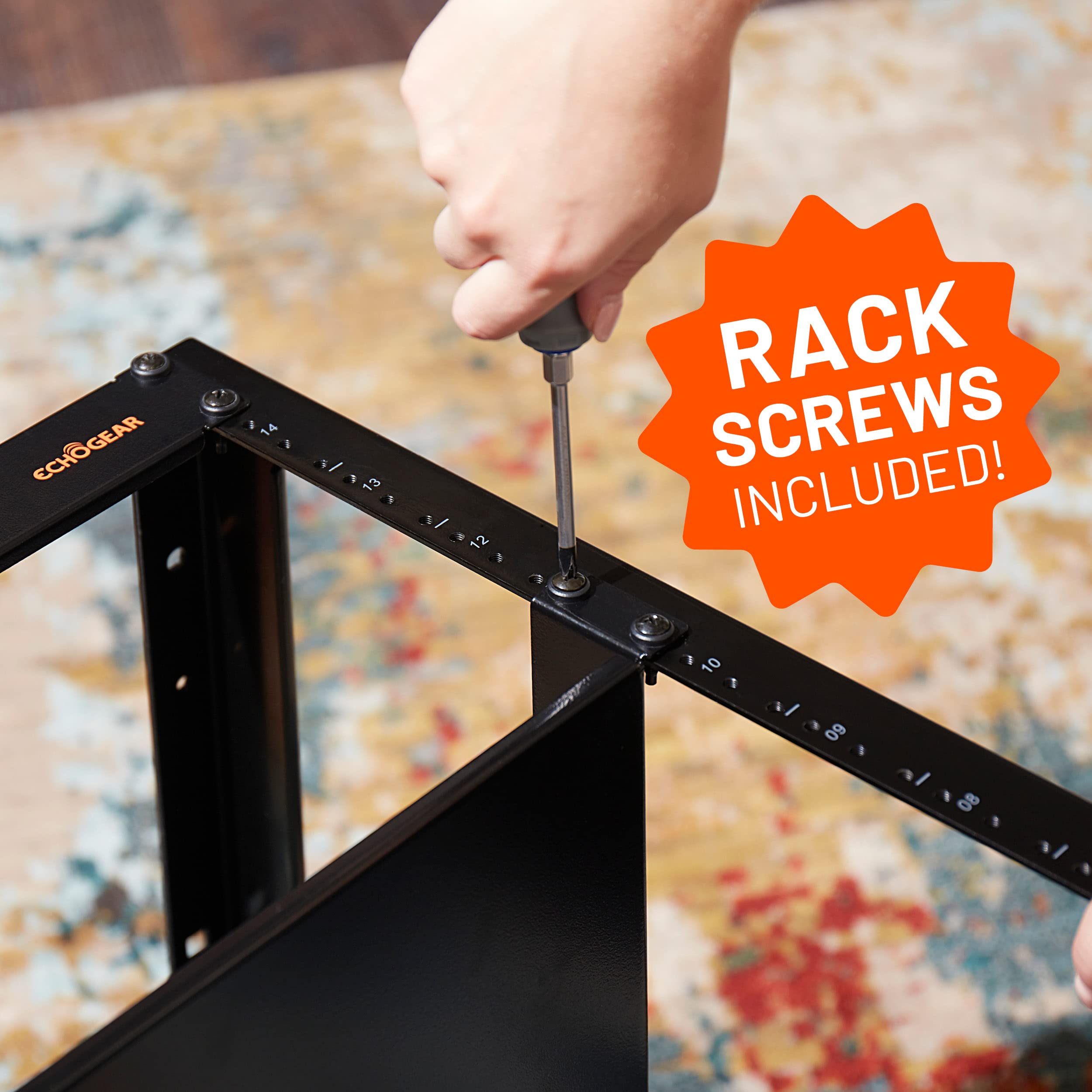 Echogear 1U Rack Shelf - Universal Design Works With Any Rack - Holds 25Lbs Of Servers, Network Gear, Or Av Equipment - 12 Deep