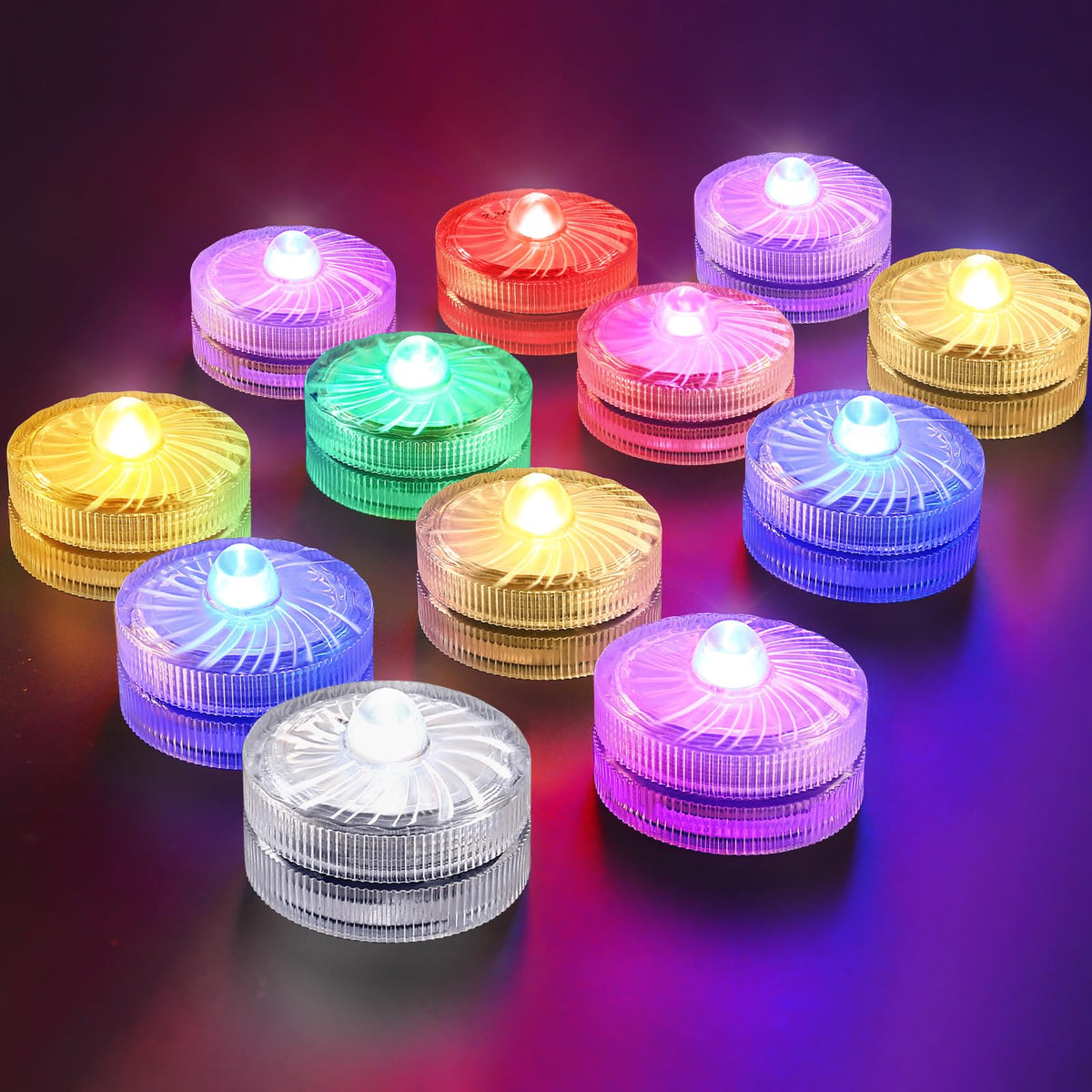 Hl Submersible Led Light,Rgb Small Led Light,100 Hours Waterproof Flameless Led Lights Battery Powered For Wedding Home Vase Fes