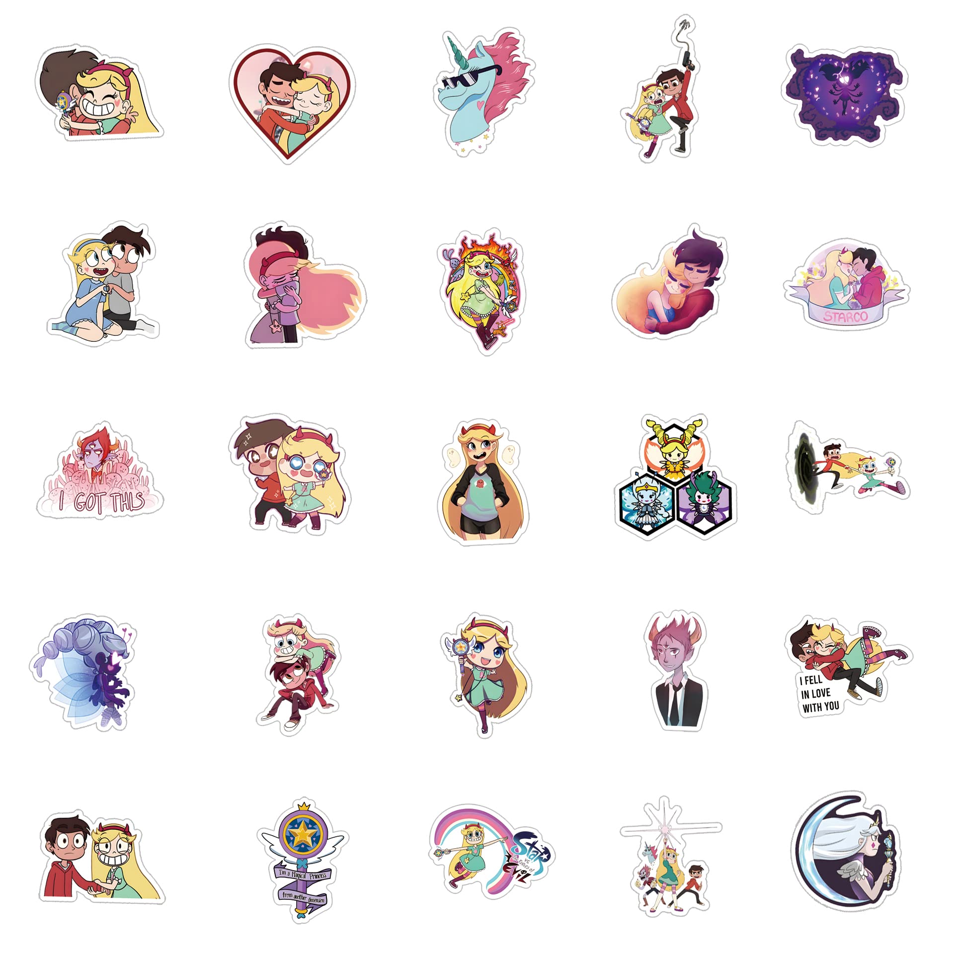 60Pcs Star Vs. The Forces Of Evil American Cartoon Waterproof Stickers Pack | Television Comedy Cool Deacls Vinyl Sticker For Ad