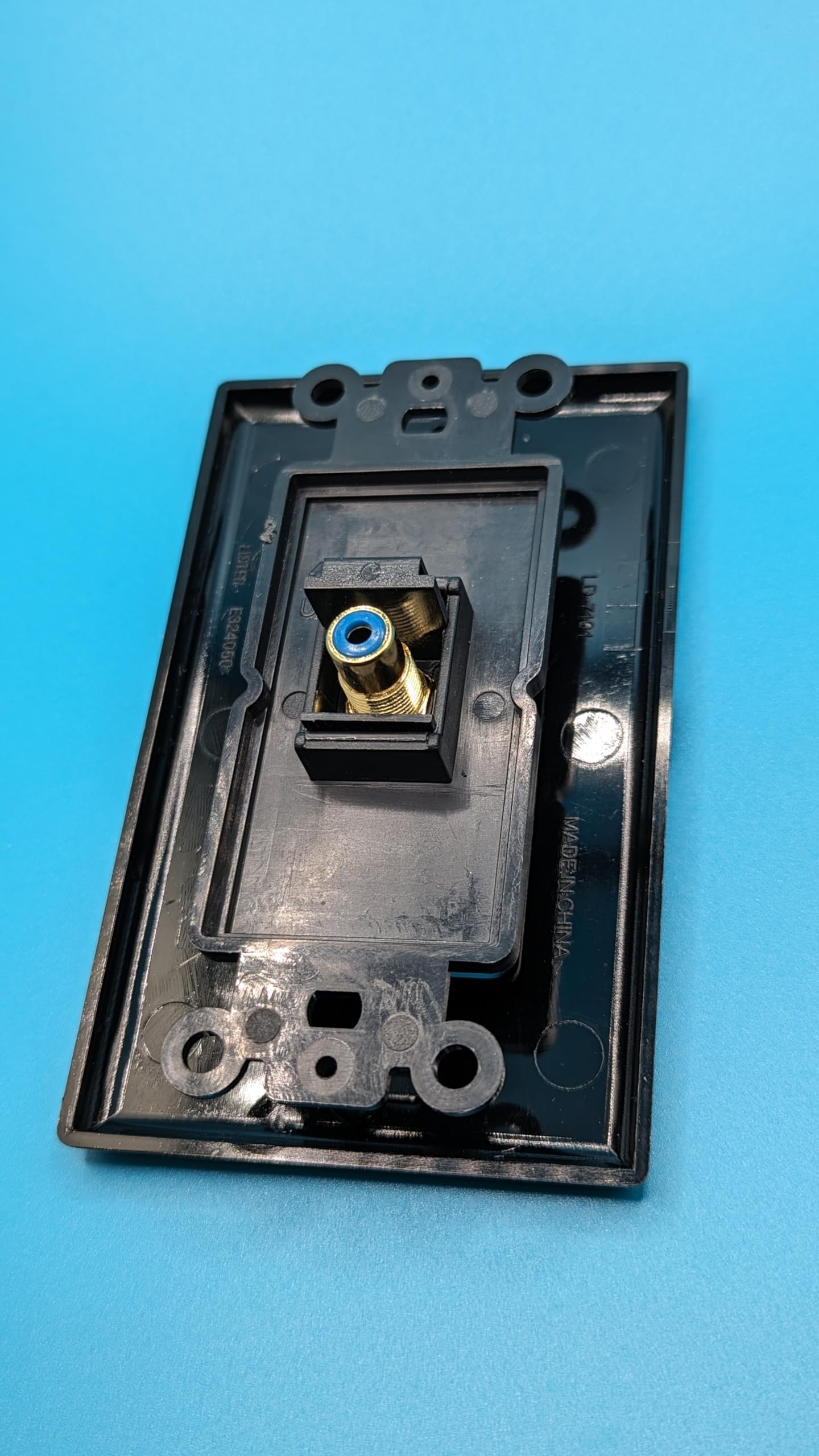 Riteav   1 Rca Blue For Subwoofer Audio Port Wall Plate Decorative   Black