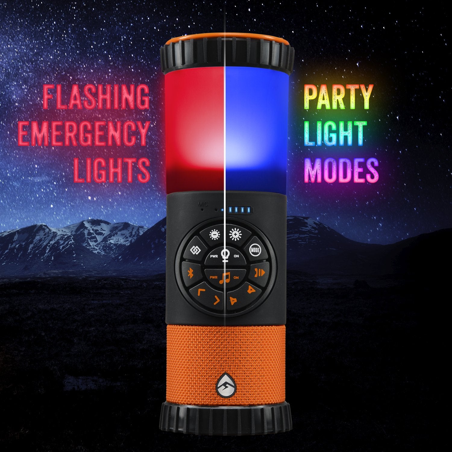 Ecoxgear 100% Waterproof Ecolantern With High Intensity Led'S, Built In 360 Degree Bluetooth Speaker & 4,400 Mah Power Bank   Orange