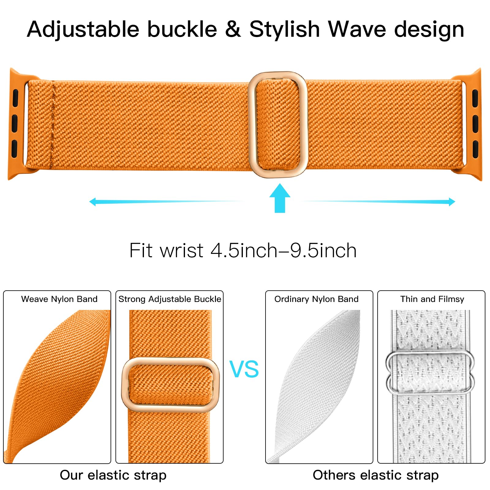 Lerobo Compatible With Apple Watch Band 40Mm 41Mm 38Mm 46Mm For Women Men Ultra 2 49Mm 45Mm 44Mm 42Mm Se Stretchy Nylon Solo Loo