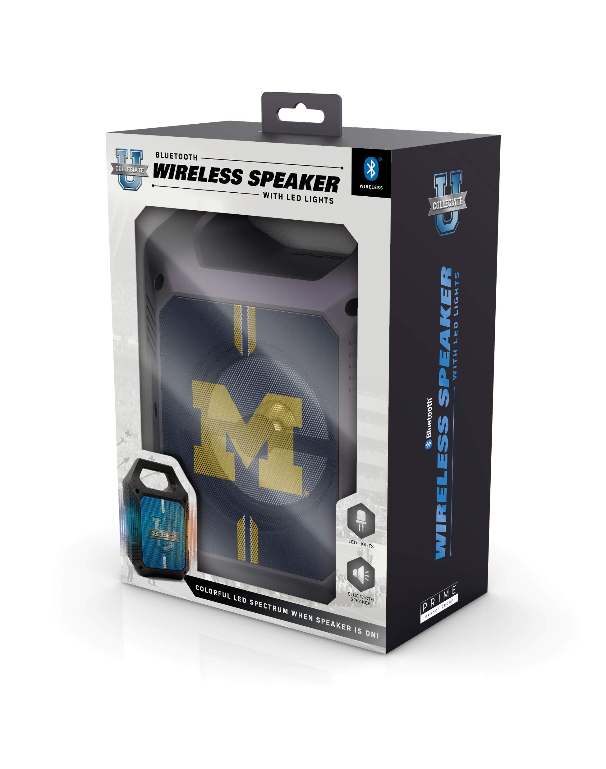 Soar Ncaa Shockbox Xl Led Wireless Bluetooth Speaker, Michigan Wolverines
