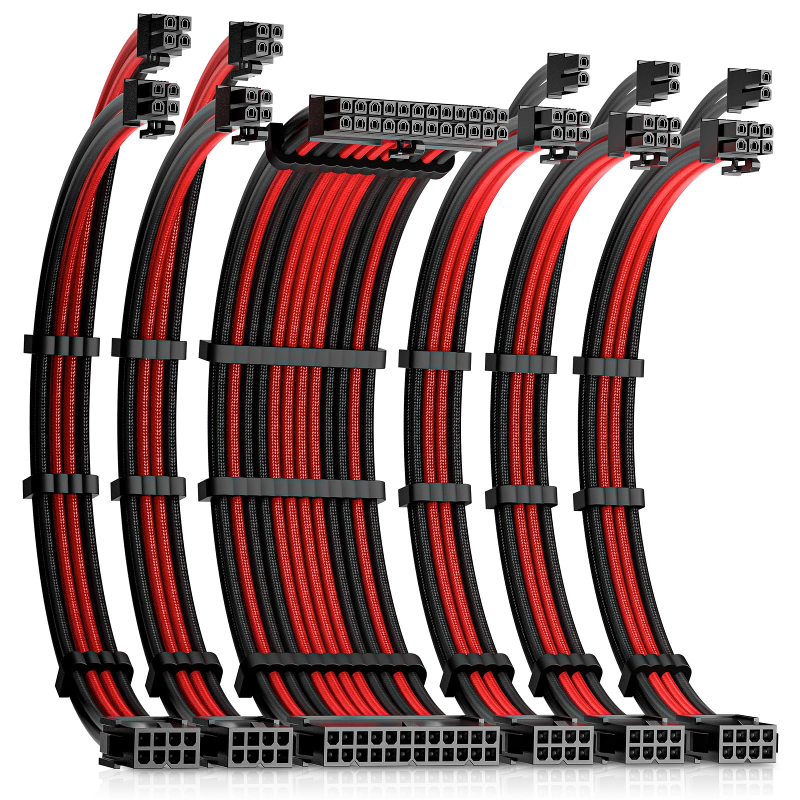 Okinos Dual 4+4 Pin Eps Psu Cables, Cable Extension Pc, 16 Awg, 1X24 Pin Atx / 2X(4+4) Pin Eps / 3X(6+2) Pin Pci E, Psu Extensio