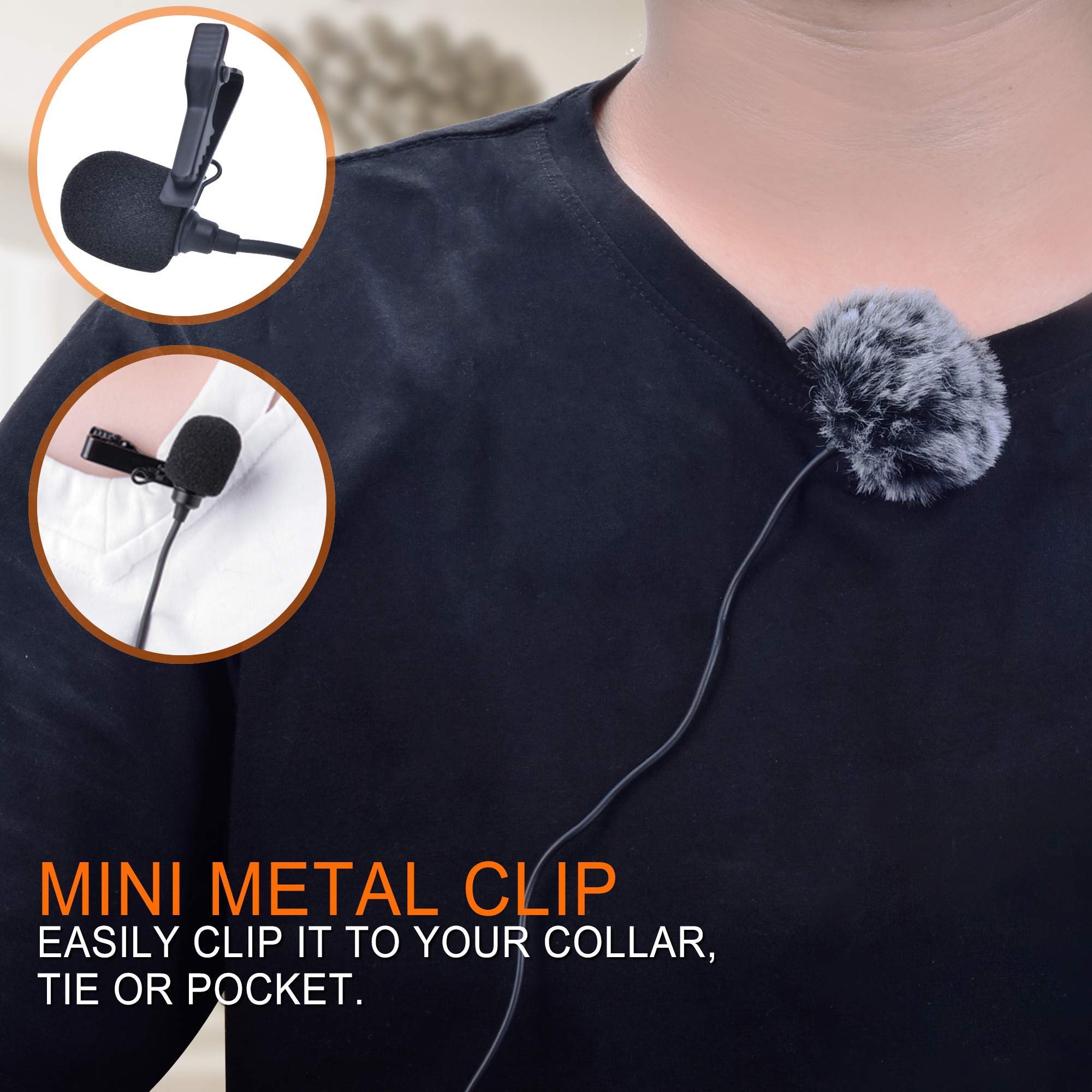 Comica Xlr Lavalier Condenser Microphone,Cvm-V02O Omnidirectional Lapel Lavalier Microphone,Clip On Mic Interview Kit For Record