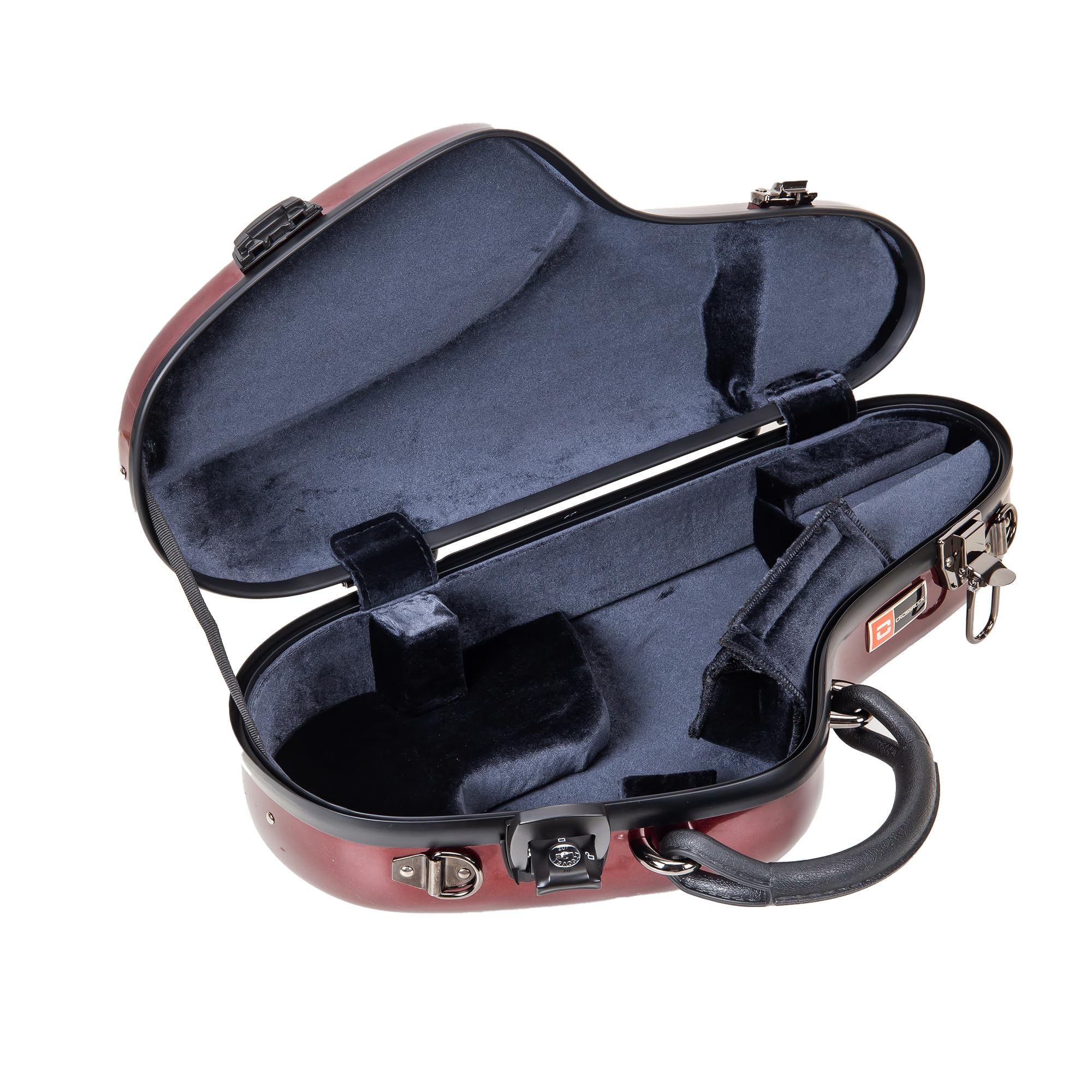 Crossrock Pro Grade Curved Soprano Saxophone Case | Stage Crimson Gloss, Tsa Lock, Elite Protection, Detachable Backpack Straps,