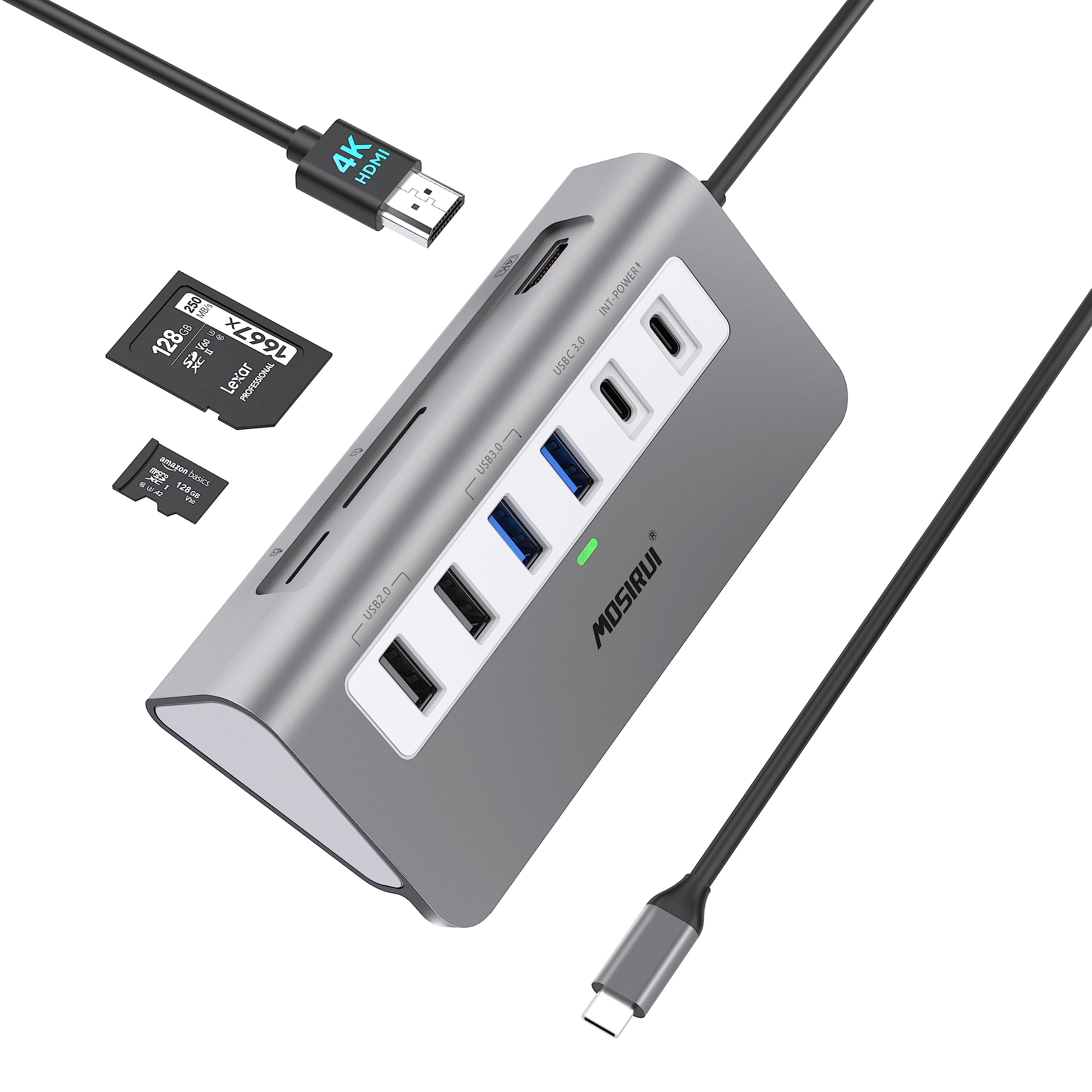 Usb C Hub,Mosirui 9 In 1 Usb C Hub Multiport Adapter Docking Station Usb Chub With 4Khdmi,5Gbps Usb A3.0/Usb C 3.0, Usb 2.0, 100