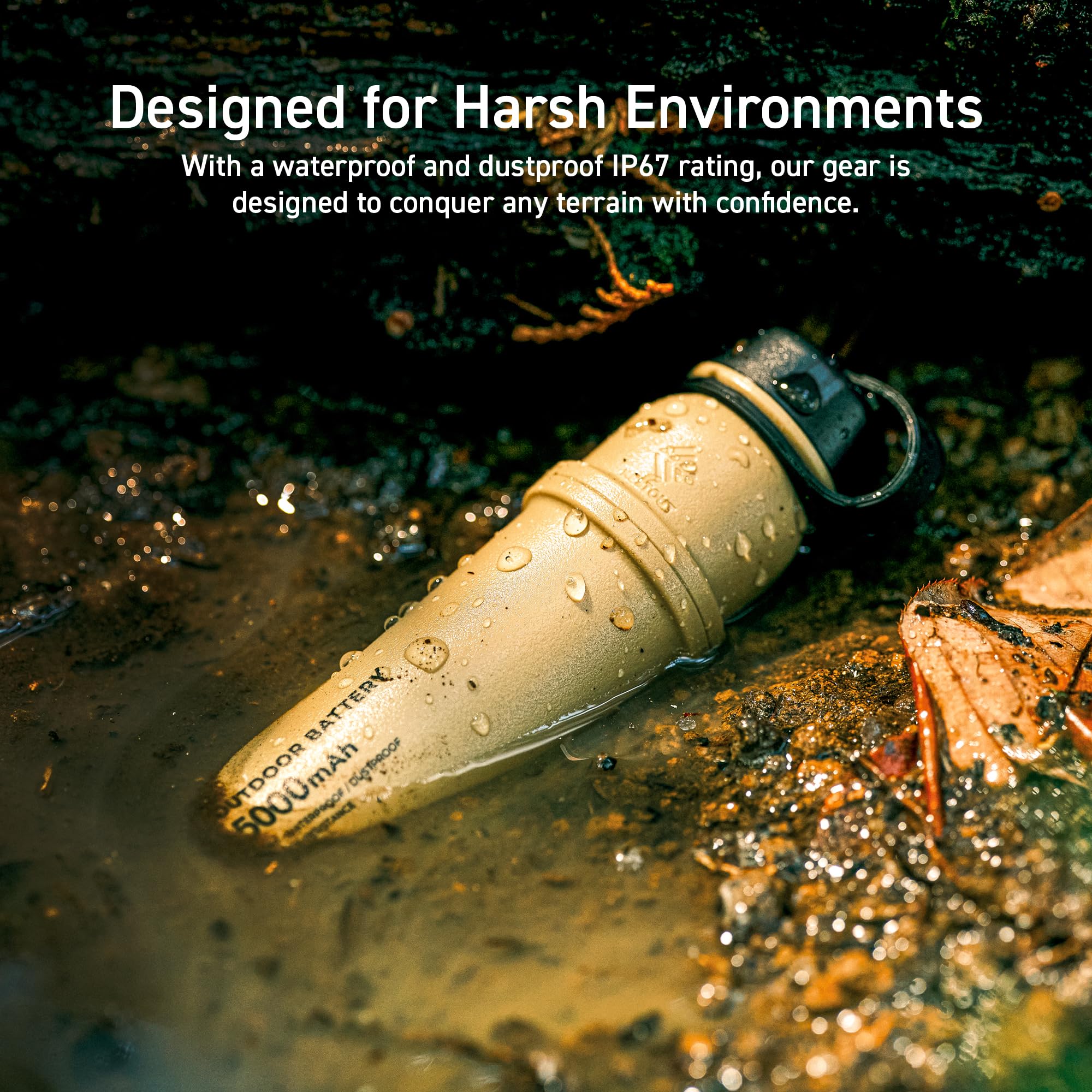 Elecom Nestout Rugged Power Bank, 5000Mah Outdoor Battery Pack, 15W Usb C Fast Charging, Waterproof Ip67, Durable Shockproof, Ta