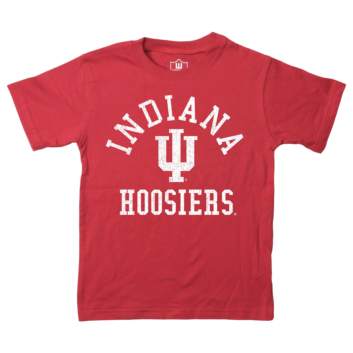 Wes And Willy Ncaa Kids Ss Organic Cotton Tee Shirt, Indiana Hoosiers, Bullseye Red, Xl