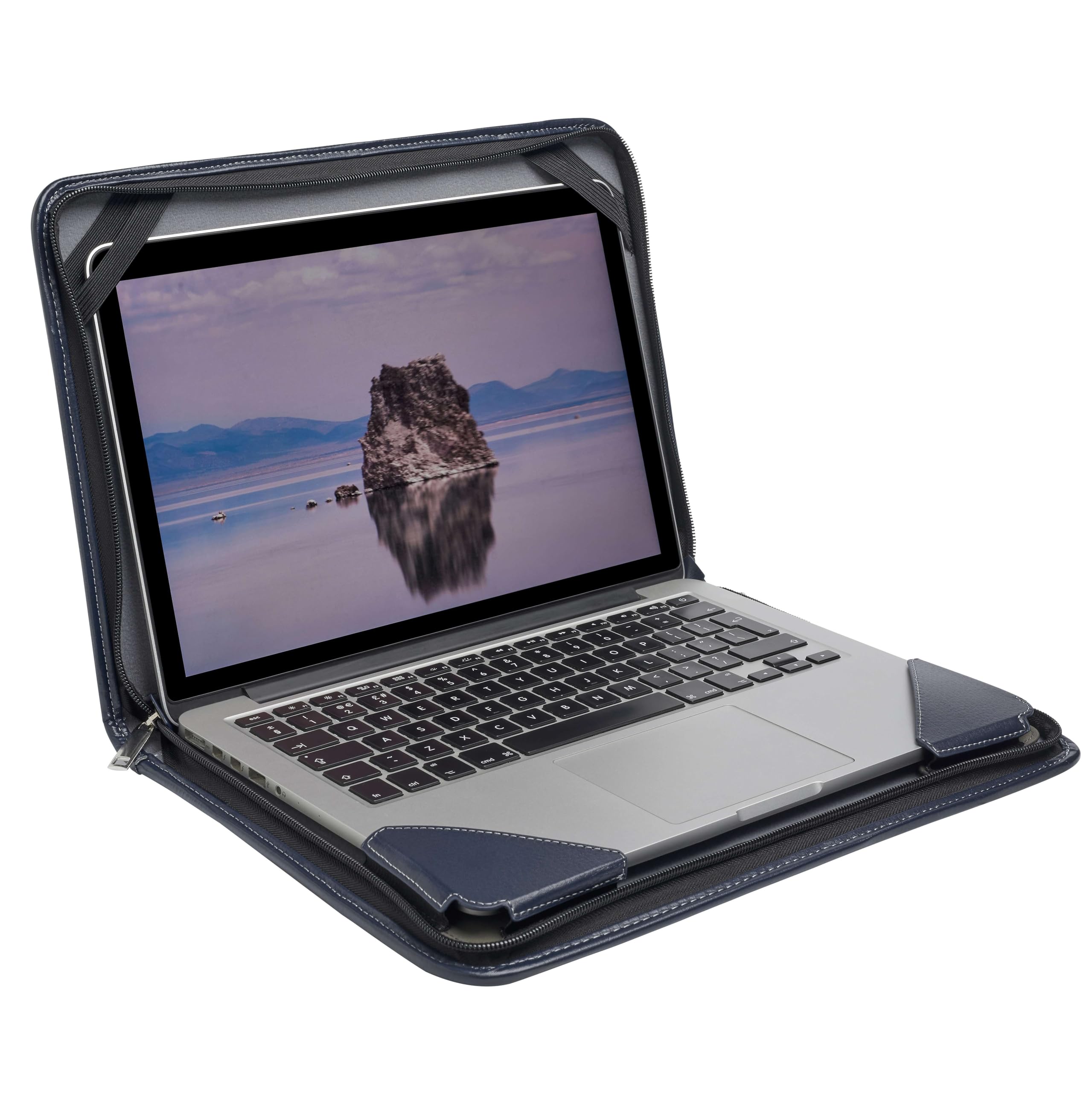 Broonel   Contour Series   Blue Heavy Duty Leather Protective Case   Compatible With Lg Gram 16 16Z90R K.Aa78A1 16'' Laptop