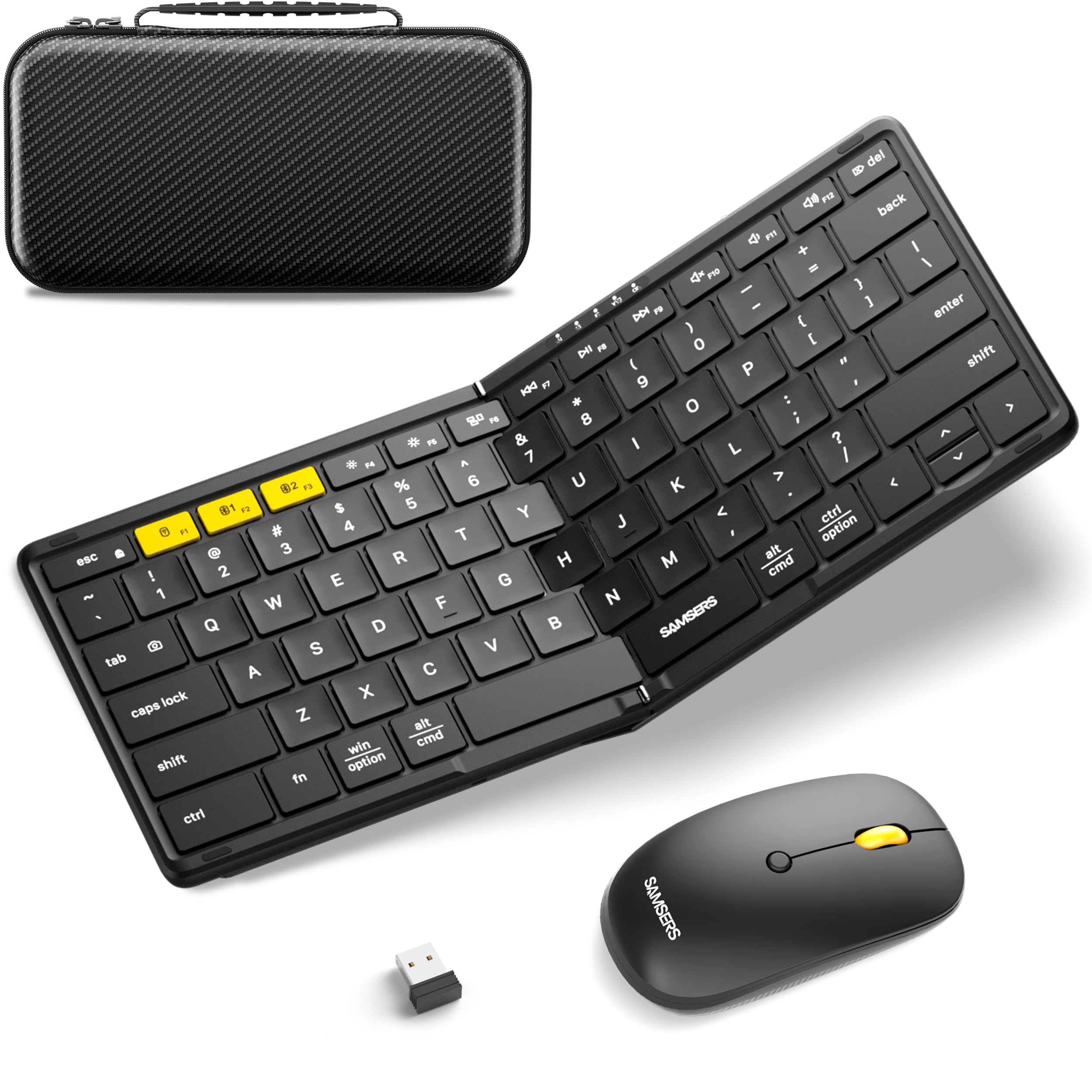 Samsers FullSize Travel Foldable Keyboard and Mouse for Travel Home Use