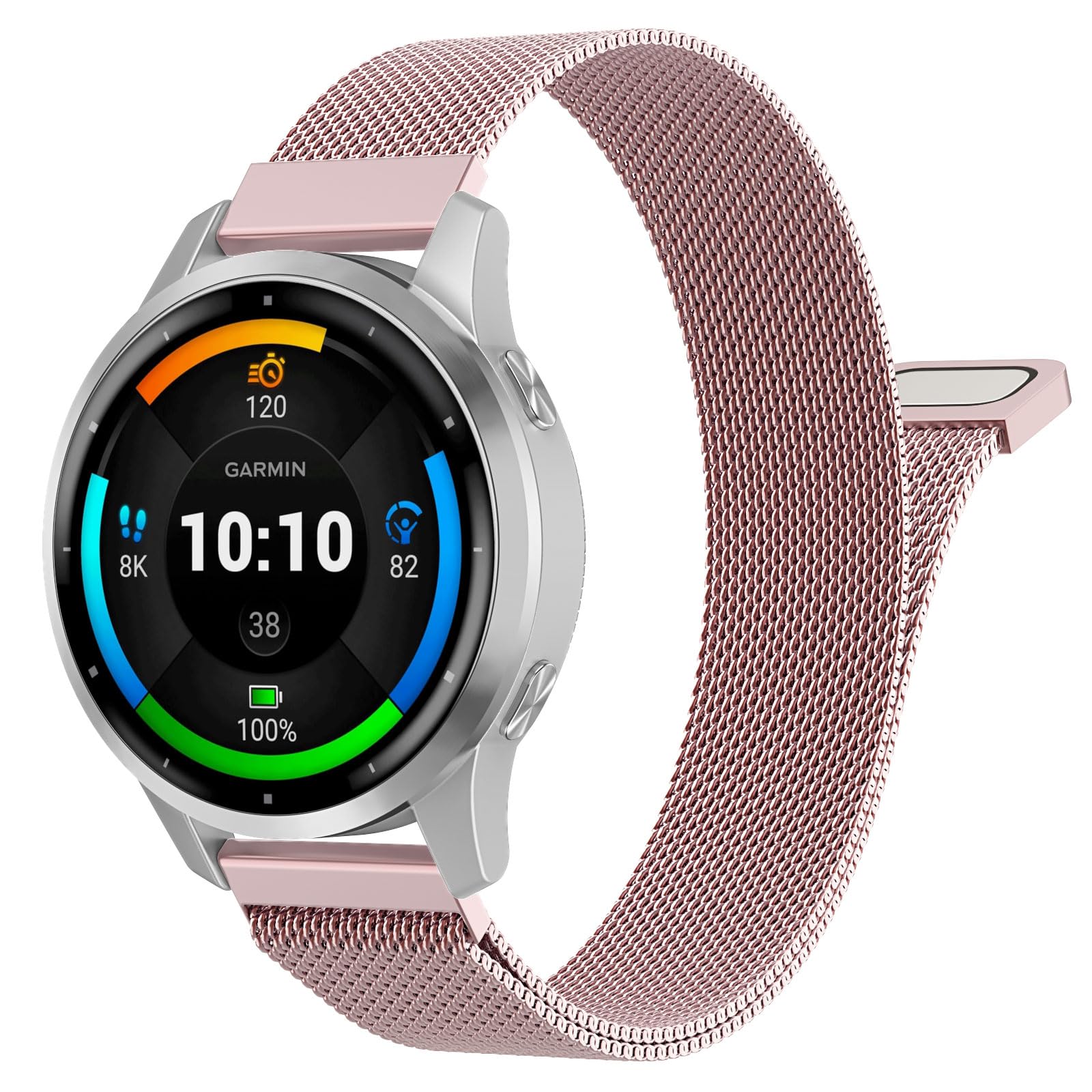 Astorgos 18mm Metal Watch Band Compatible with Garmin Venu 4 41mm/3S/2S; Forerunner 265S/255S; Vivoactive 4S/Vivomove 3S, Mesh S