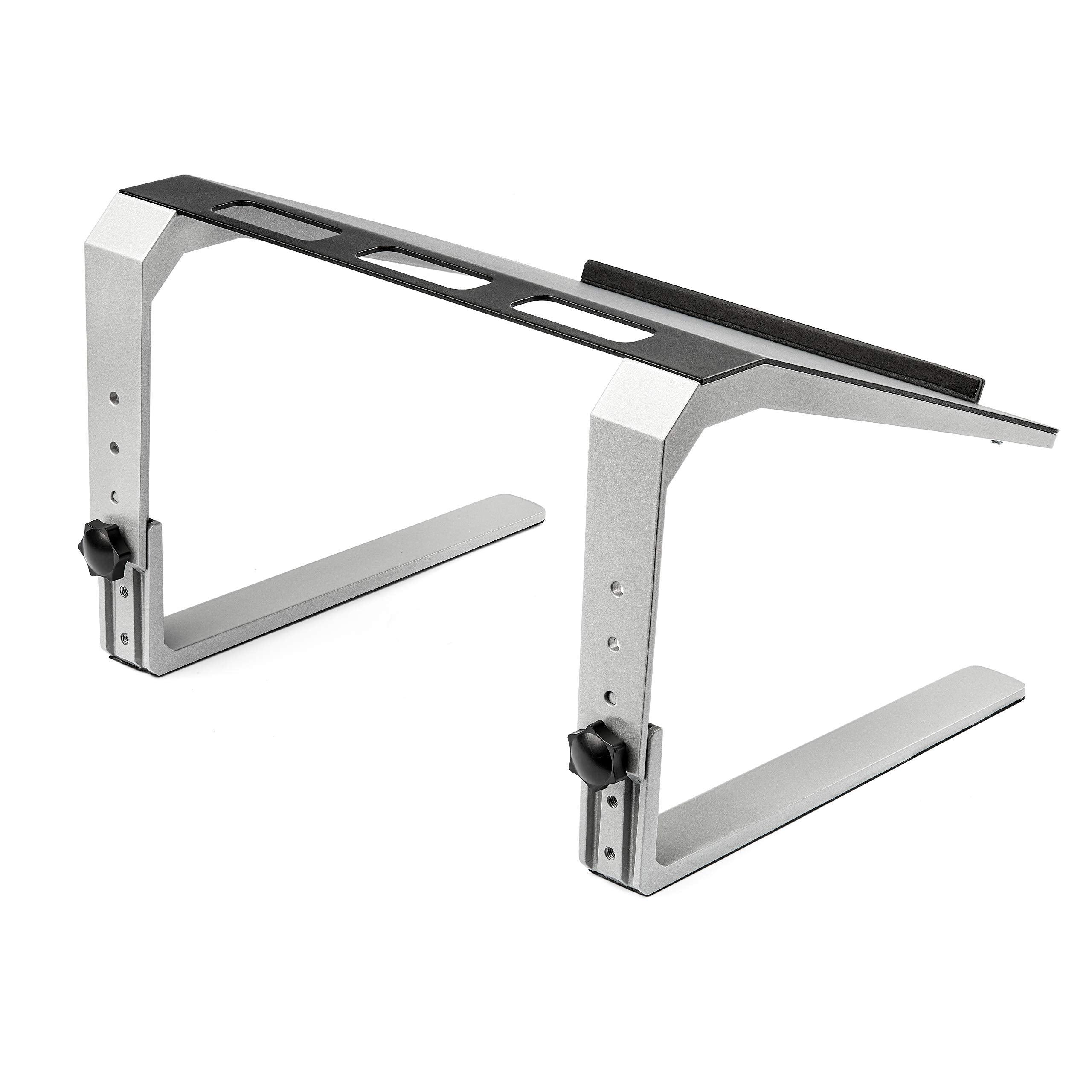 Startech.Com Adjustable Laptop Stand - Heavy Duty Steel & Aluminum - 3 Height Settings - Tilted - Ergonomic Laptop Riser For Des