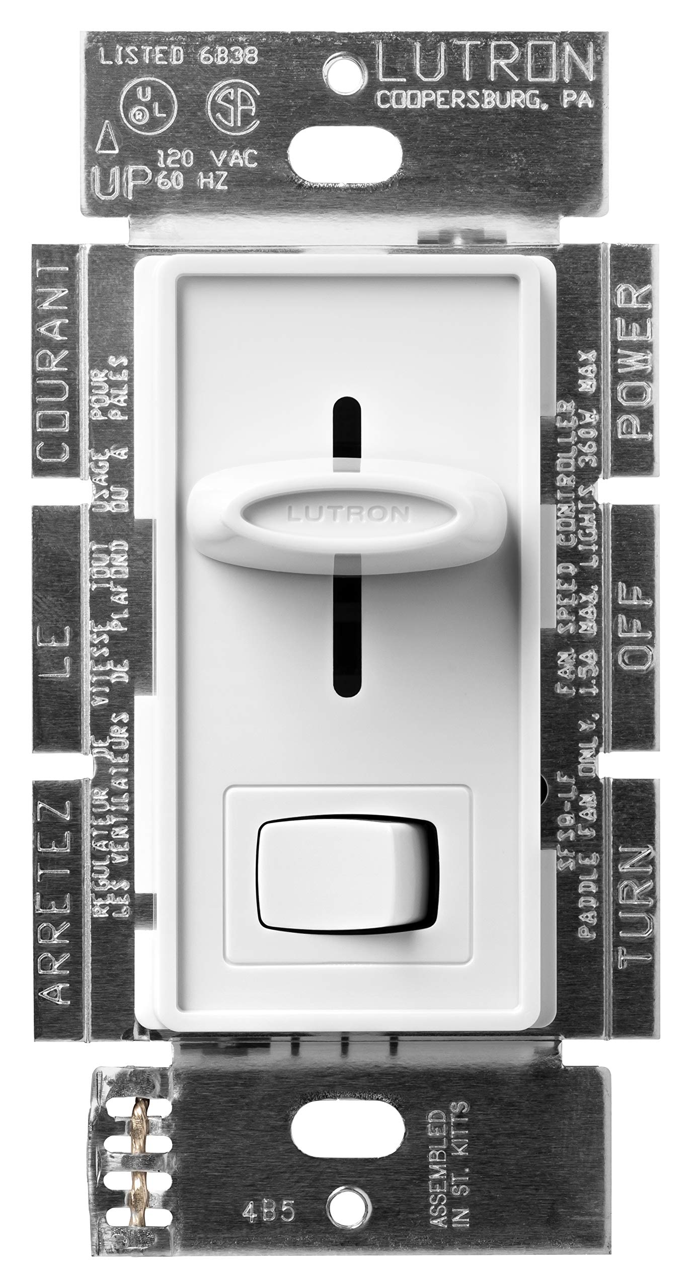 Lutron Electronics SFSQ-LF-WH Skylark Fan Control, White