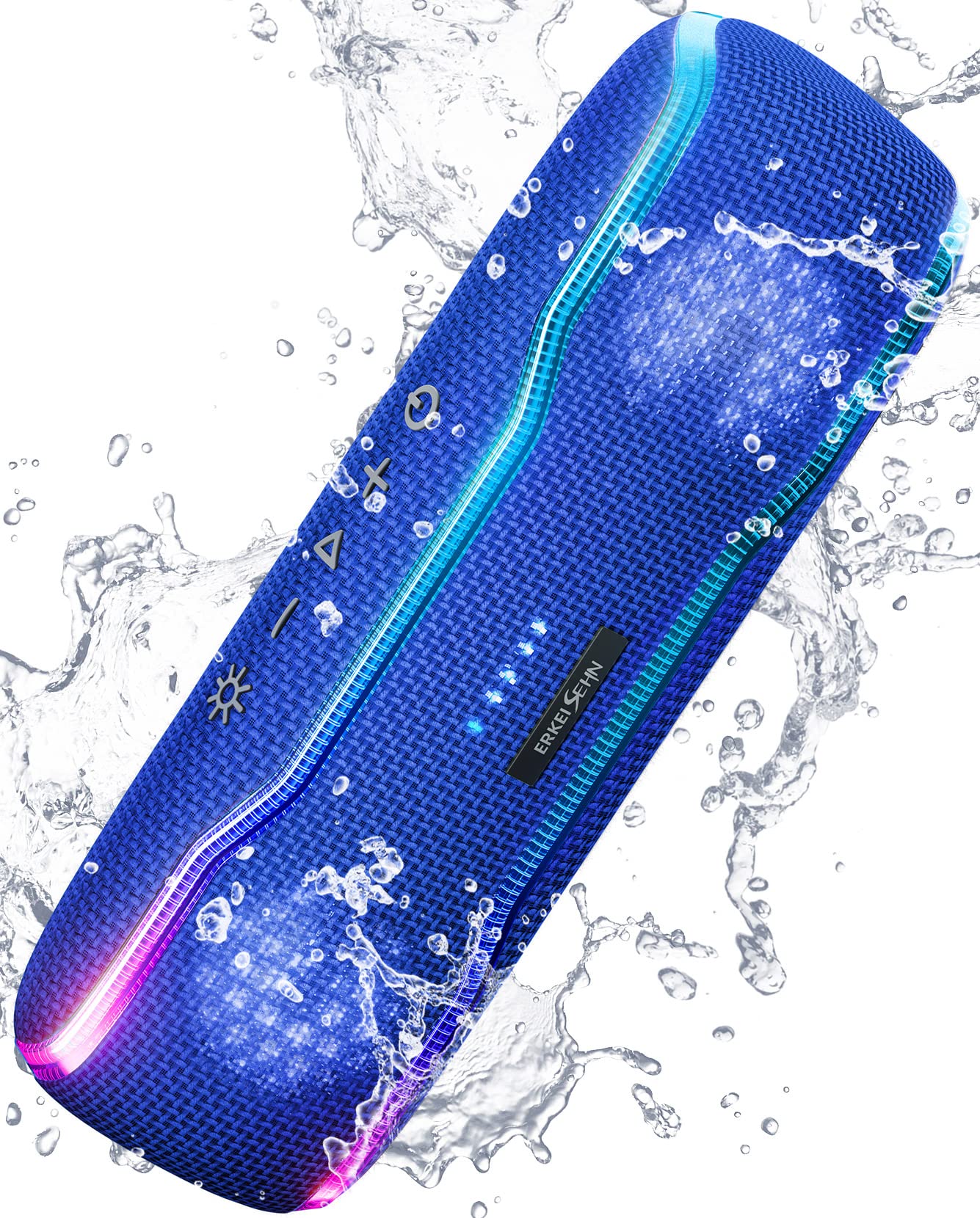 Erkeisehn Bluetooth Speaker, Ipx7 Waterproof Wireless Speakers With Colorful Flashing Light, 25W Super Bass With 24H Playtime, 100Ft Bluetooth Range, Tws Pairing For Outdoor, Home, Party, Beach, Gift