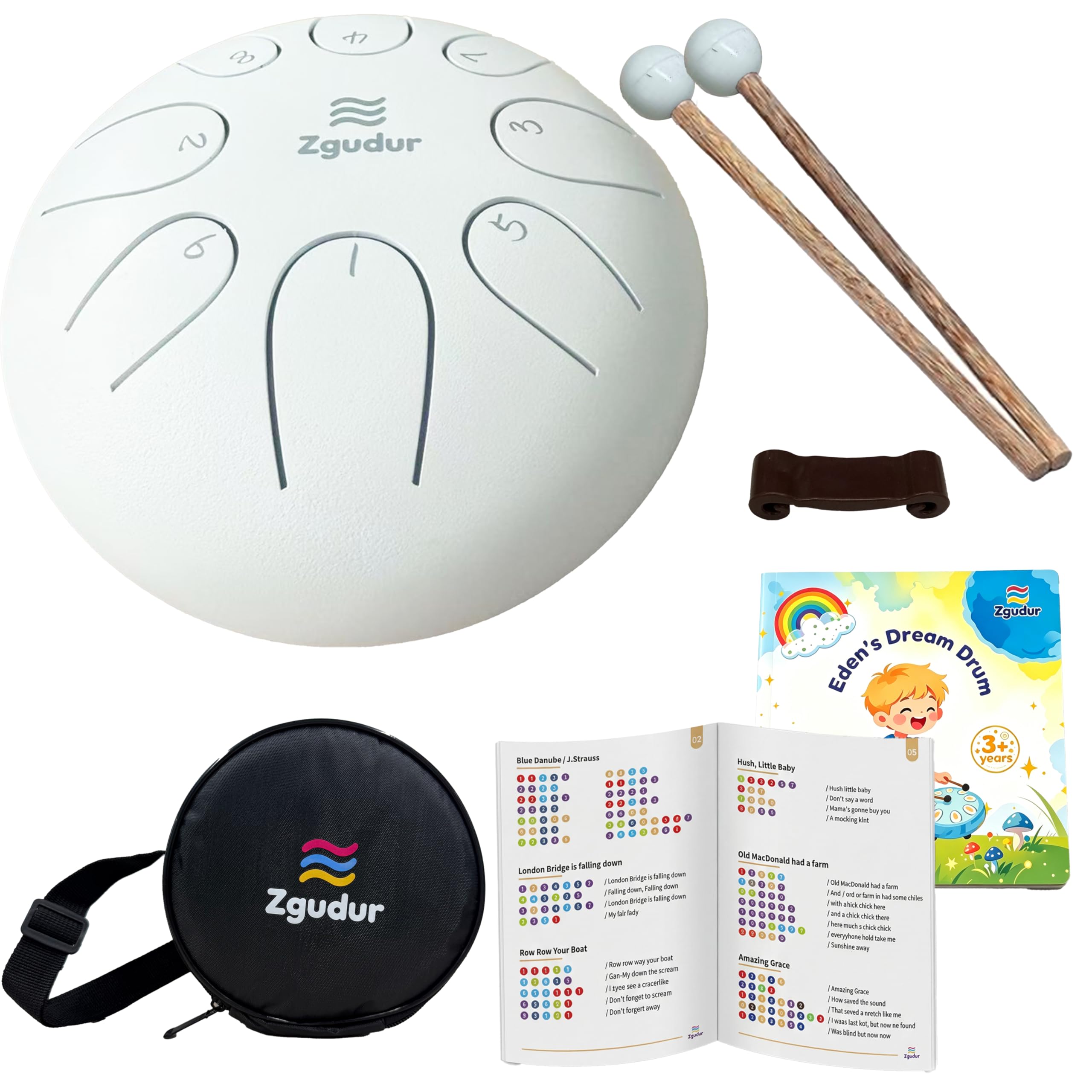 Zgudur Rain drum, steel drum, hand pan, yoga meditation, childrens percussion music toys, suitable for adults, elderly and chil