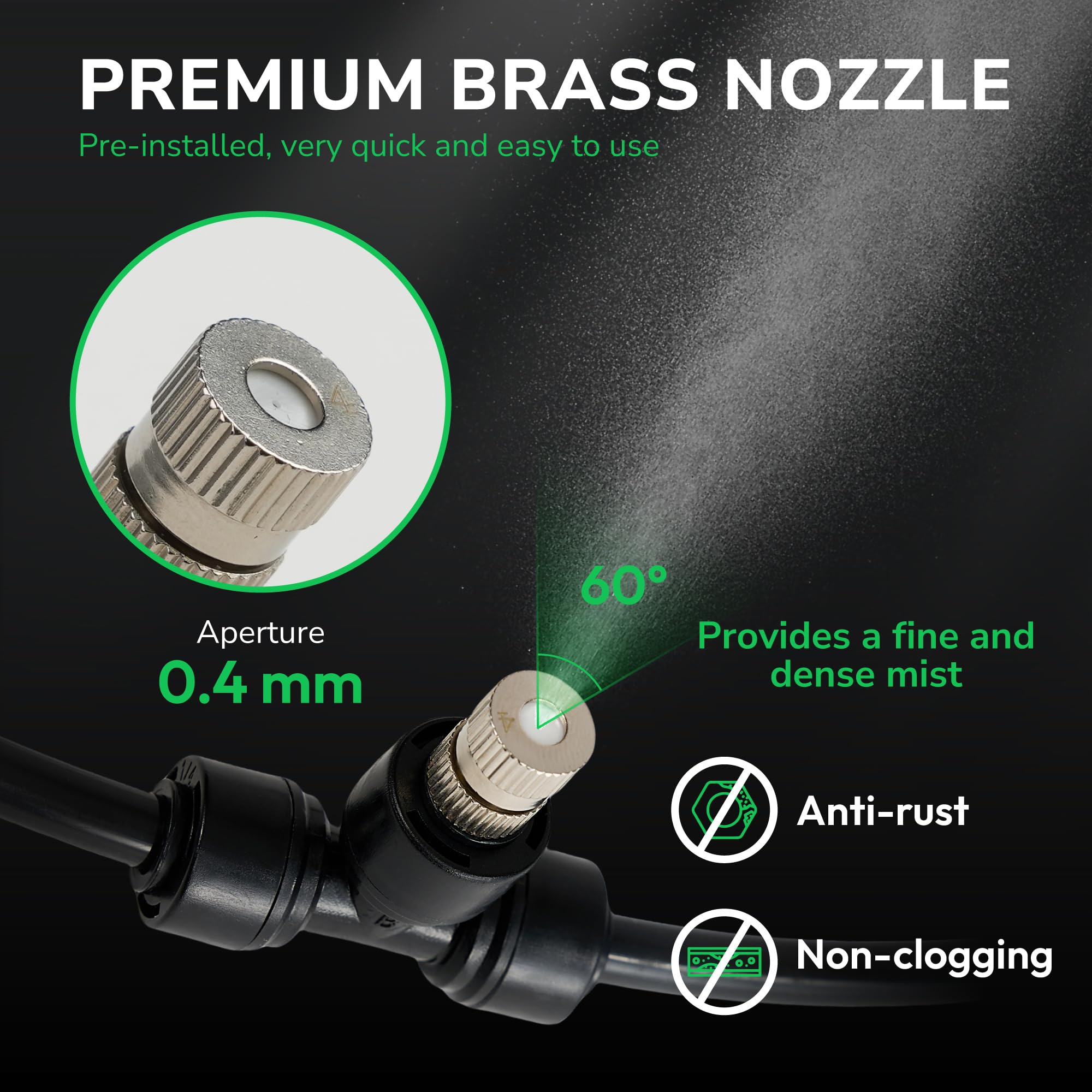 Tornado 16 Inch Outdoor Wall Mount Fan With Pre-Installed Misting Kit For Patio Barn Greenhouse, 3-Speed Ball Bearing Motor, 330