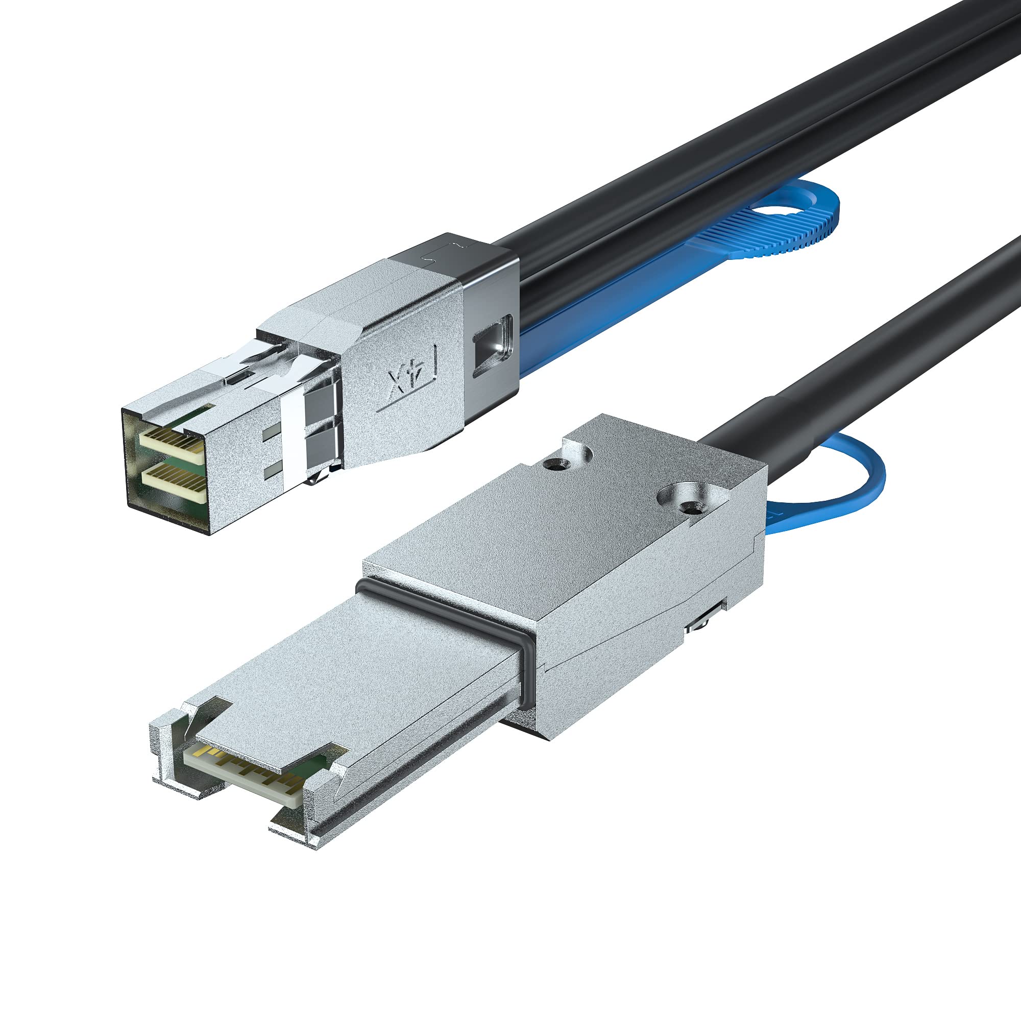 H!Fiber.Com Sff 8644 To Sff 8088 Cable, 6Gbps External Hd Mini Sas Hybrid Cable, 0.5 Meter(1.64Ft), 100 Ohms, Attached Scsi For