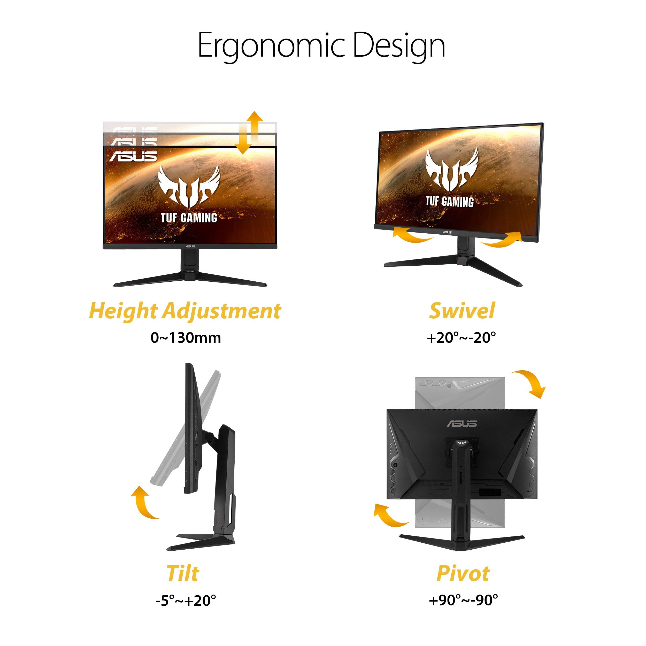 Asus Tuf Gaming 27 2K Monitor (Vg27Aql1A)   Qhd (2560 X 1440), Ips, 170Hz (Supports 144Hz), 1Ms, Extreme Low Motion Blur, Displa