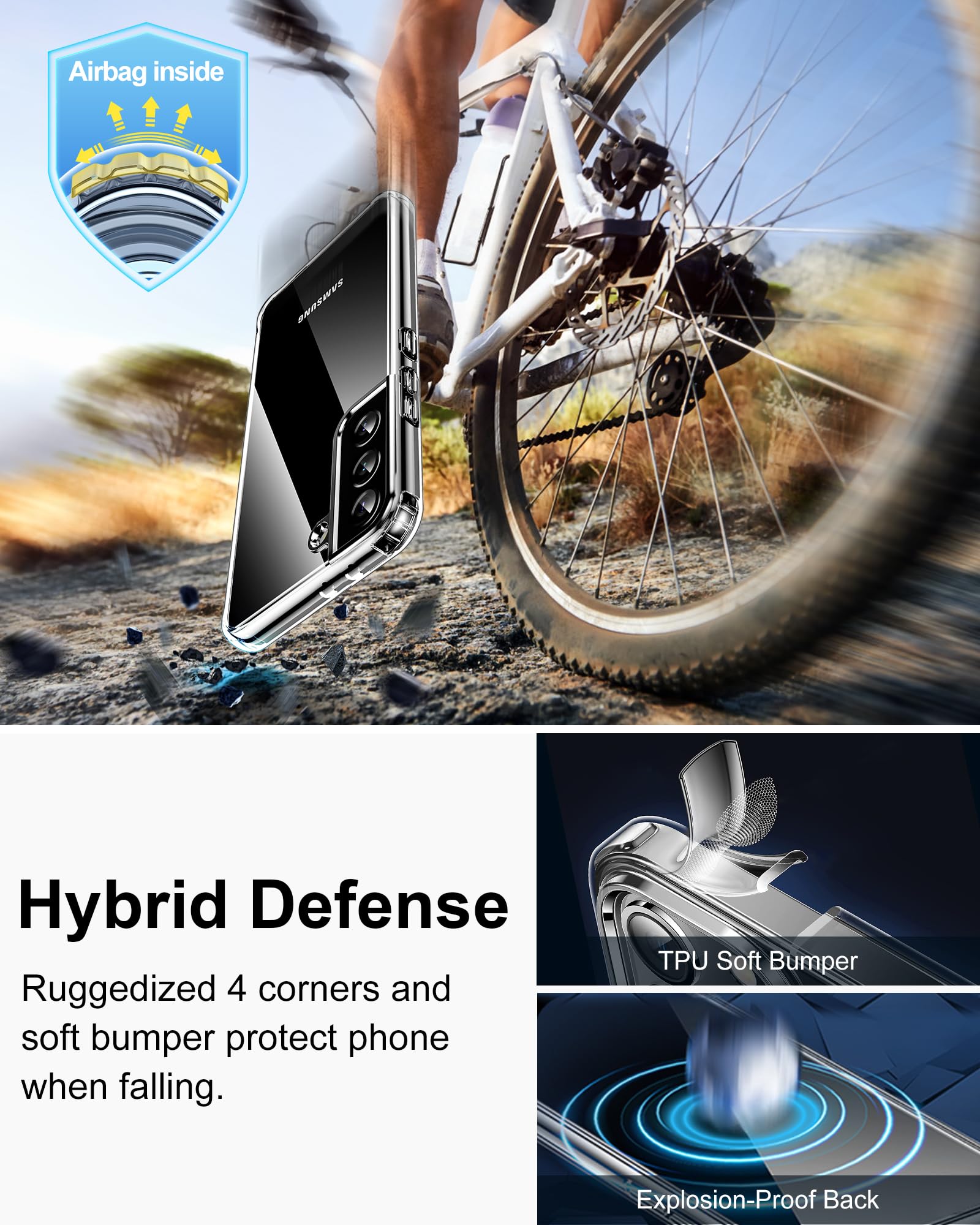 Hoomil Case For Samsung Galaxy S21+ Plus (Only 6.7 Inch), Non Yellowing, Drop Protection, Anti Scratch Transparent Hard Back Pho