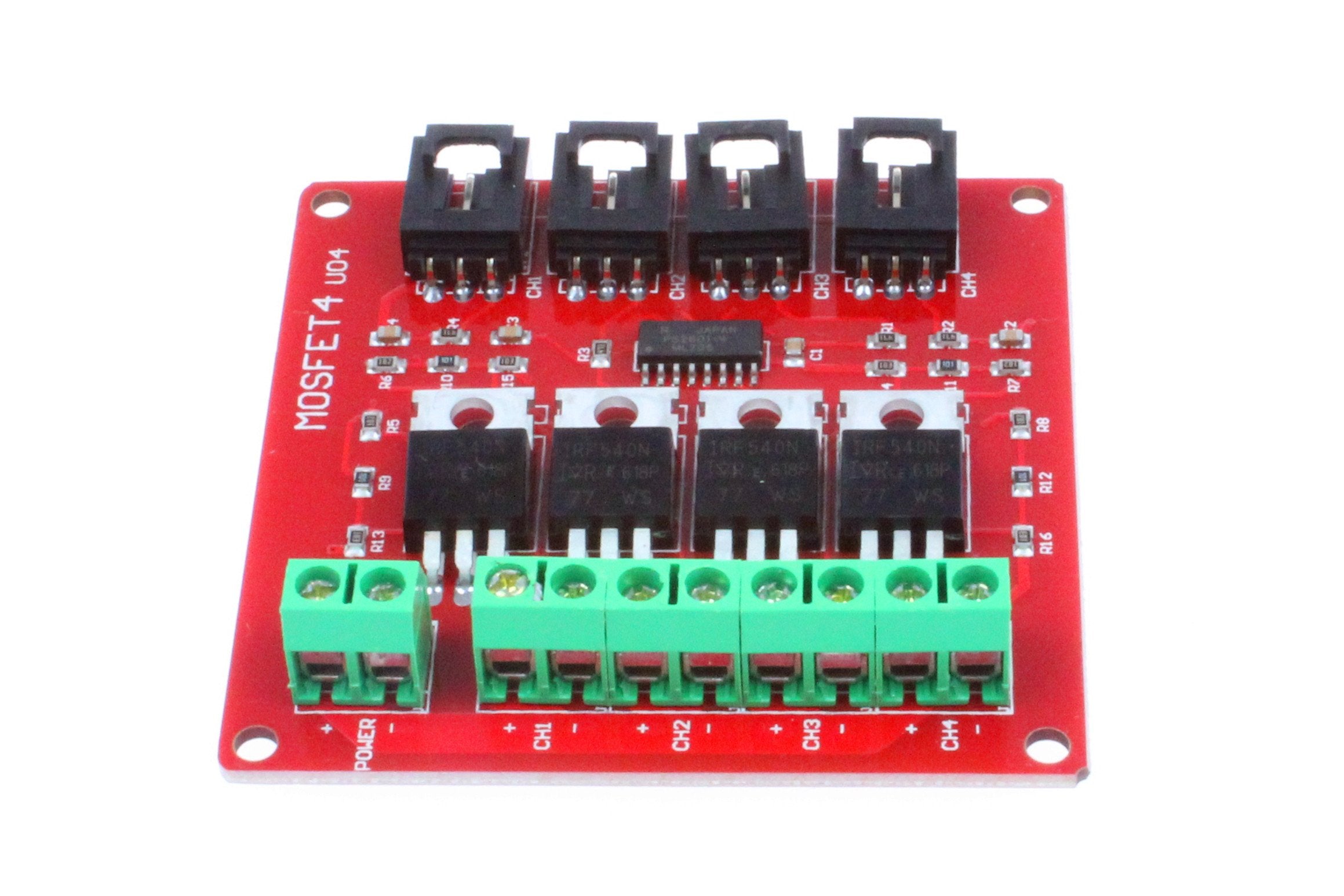 Noyito 4-Channel Mosfet Switch Module Irf540 Isolated Power Module (4-Channel, Red)