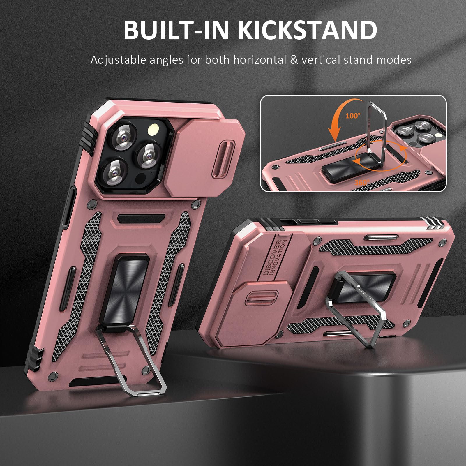 Sefing Phone Case For Iphone 15 Pro Max Case Iphone 15 Pro Max Phone Case With Camera Cover, With Ring Holder Kickstand, With Ma