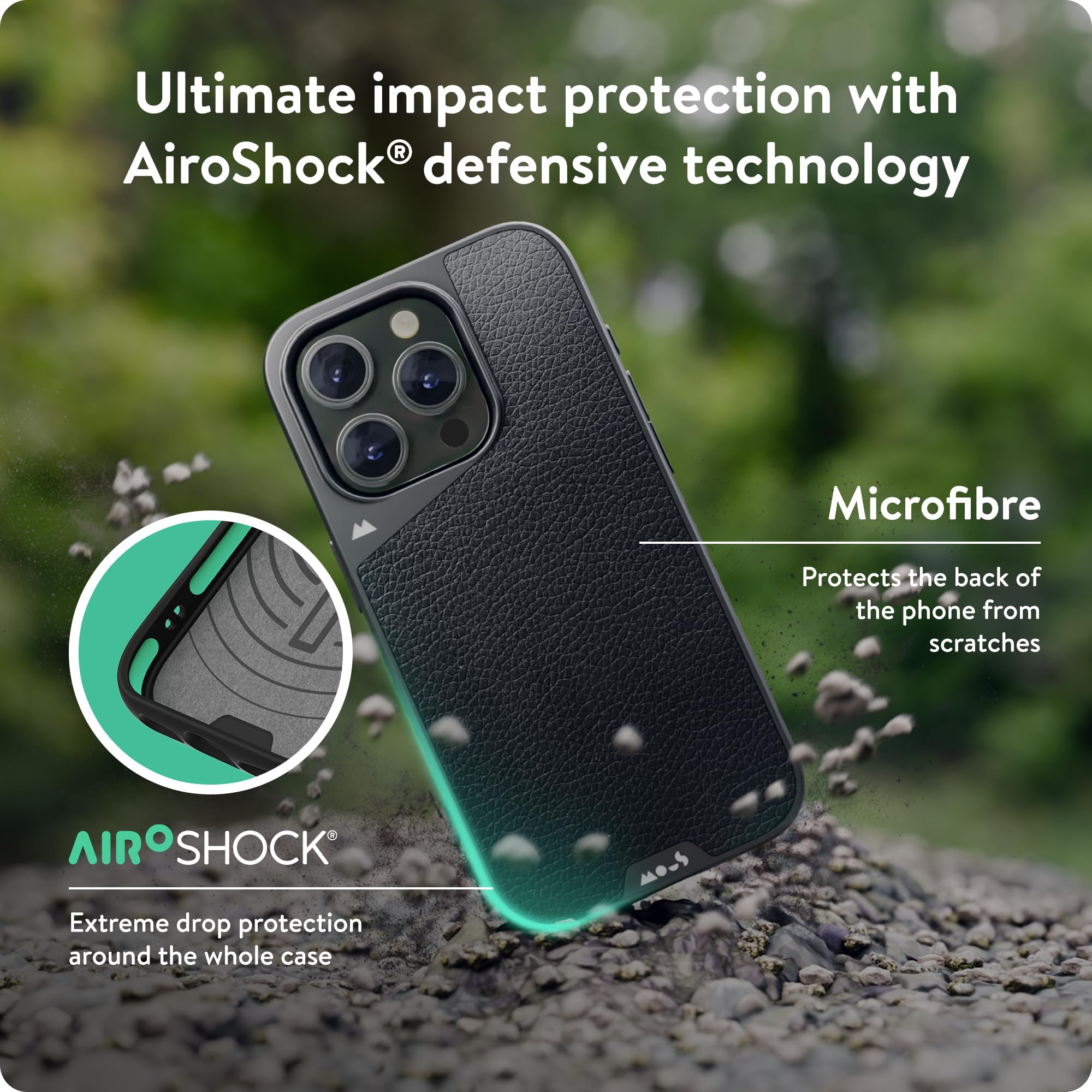 Mous For Iphone 15 Pro Max Case Magsafe Compatible   Limitless 5.0   Black Leather   Protective Iphone 15 Pro Max Case   Shockpr