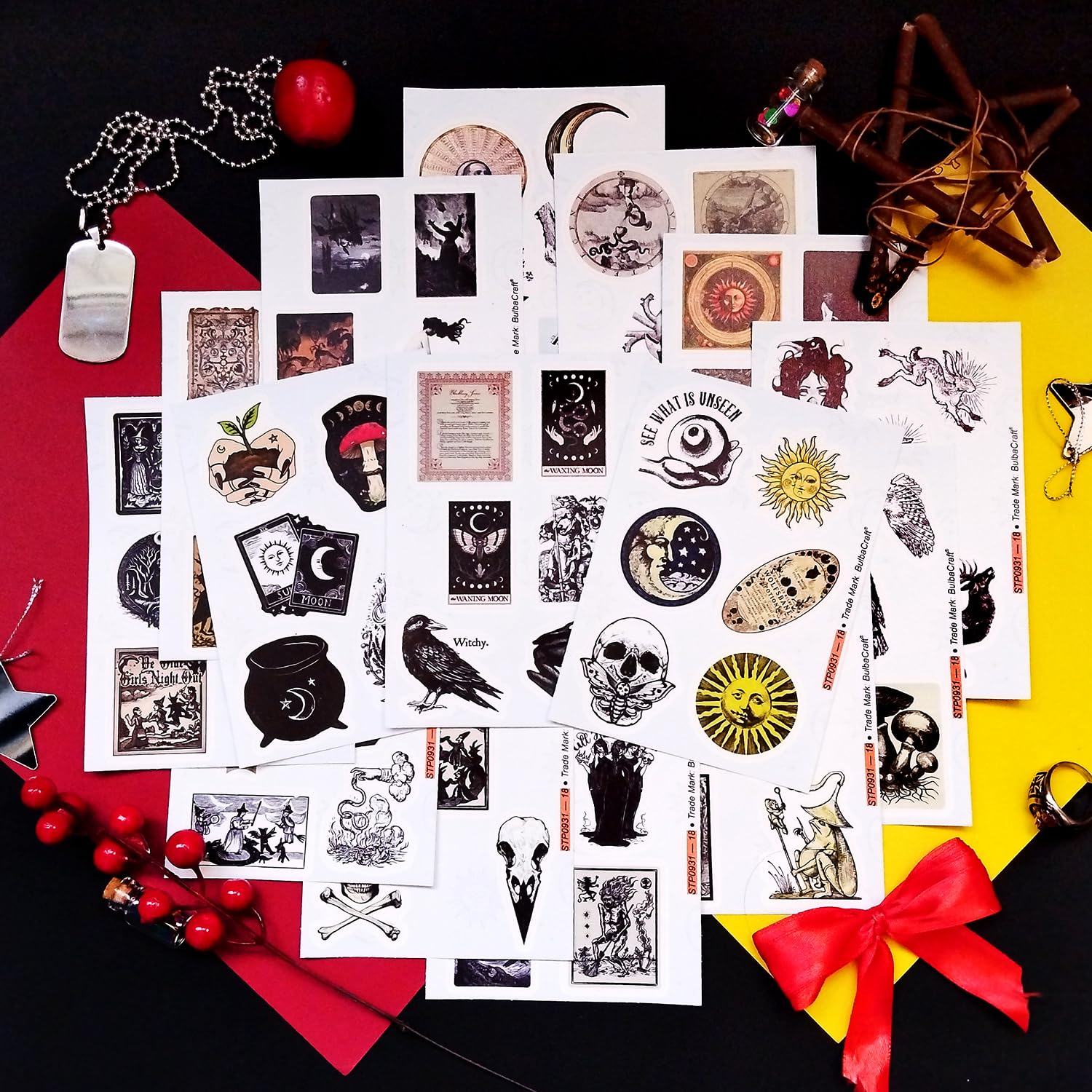 Medieval Witch Stickers For Water Bottle And Laptop   Witchcraft Party Favors & Decorations, Waterproof Vinyl Magical Decals, Me