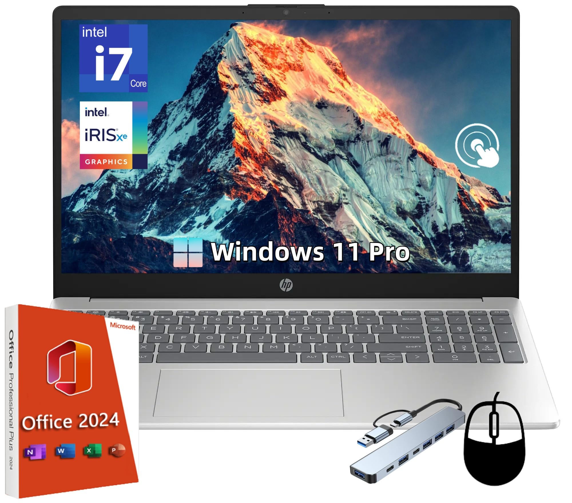 Hp Business Laptop, With Office 2024 Lifetime License, 15.6'' Fhd Touch Screen, Intel I7 1255U, Intel Iris Xe Graphics, 32 Gb Ra