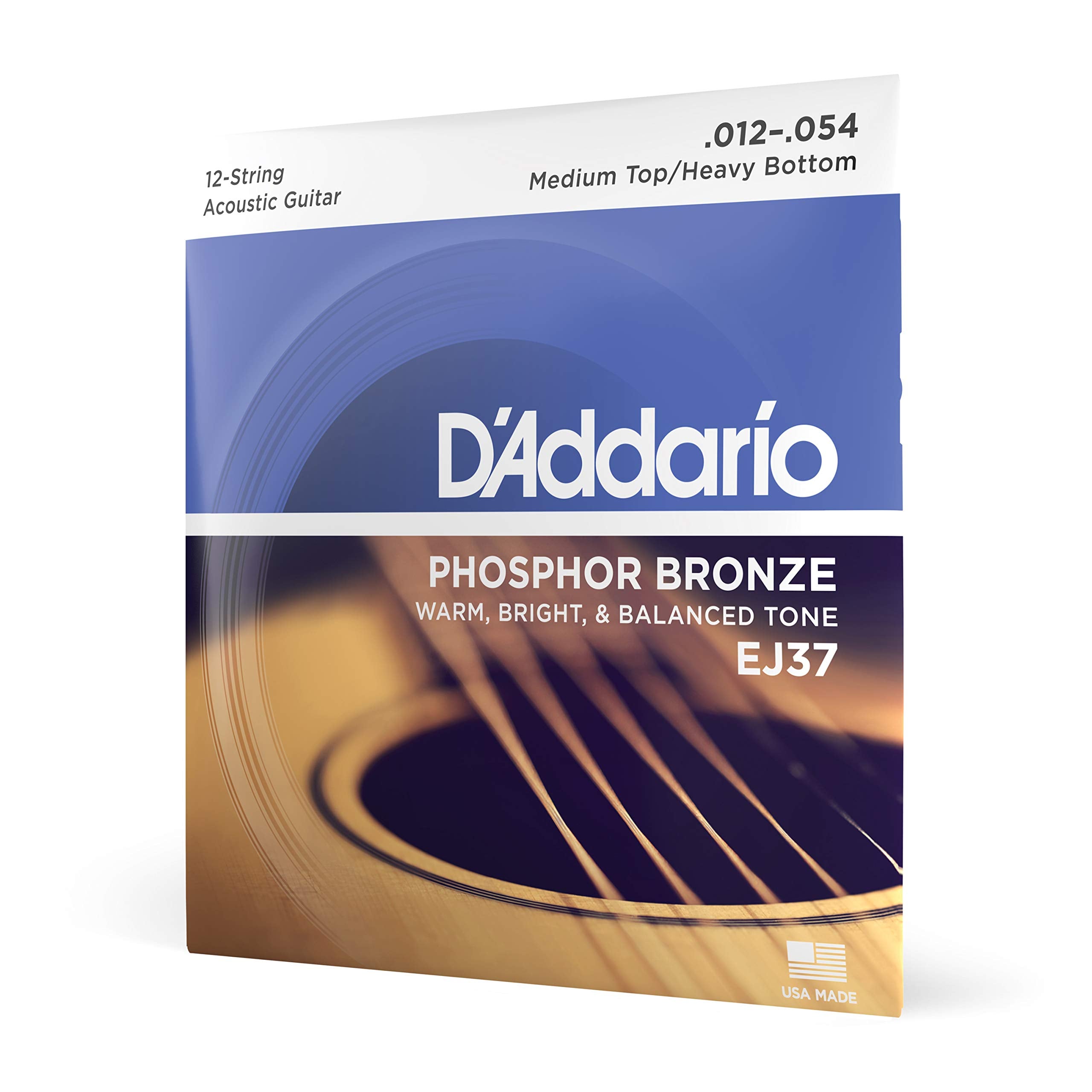 Daddario Guitar Strings   Phosphor Bronze Acoustic Guitar Strings   Ej37   Rich, Full Tonal Spectrum   For 12 String Guitars   2