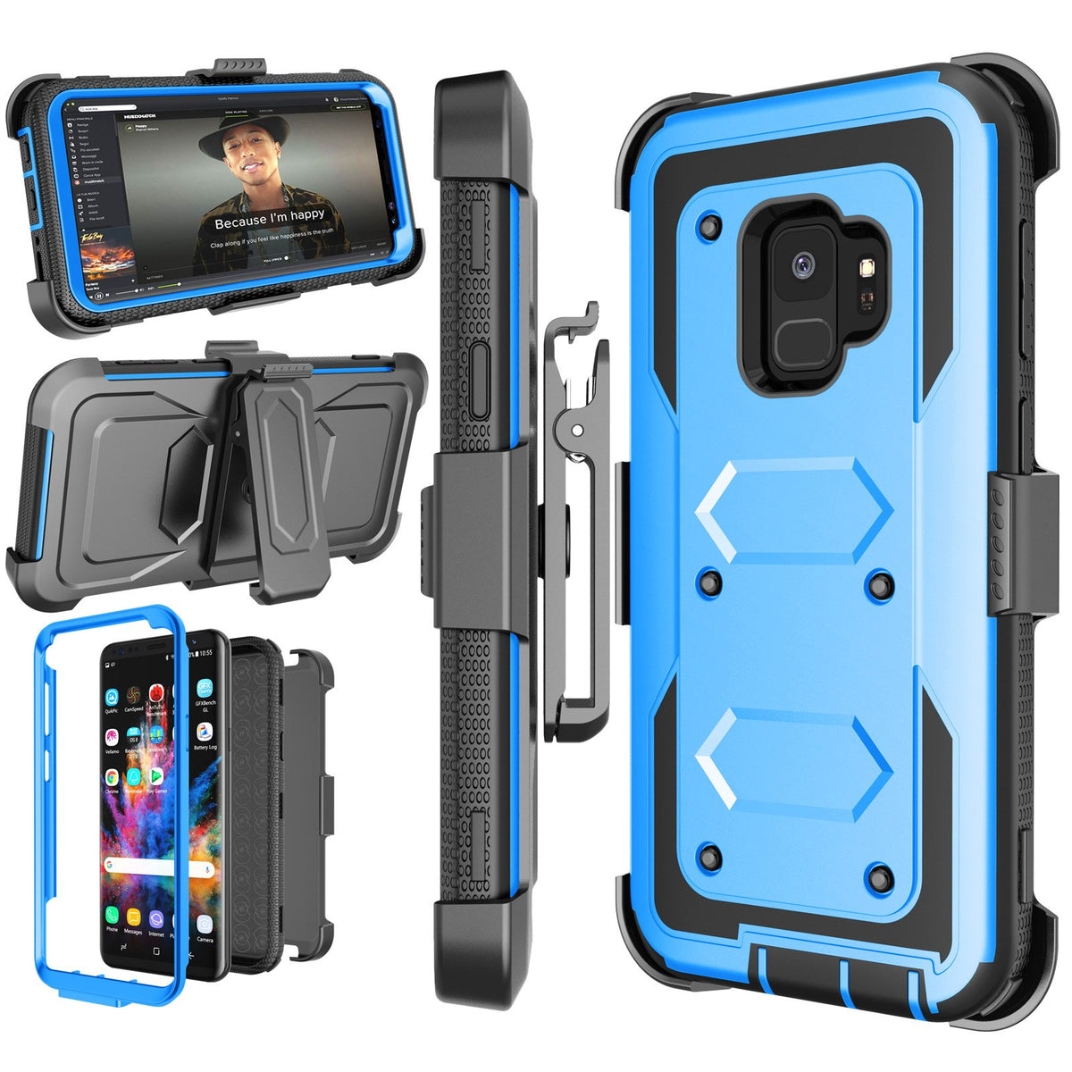 Njjex For Galaxy S9 Case, For Galaxy S9 Holster Clip Case, [Nbeck] Shockproof Heavy Duty Rugged Locking Swivel Belt Clip Full Bo
