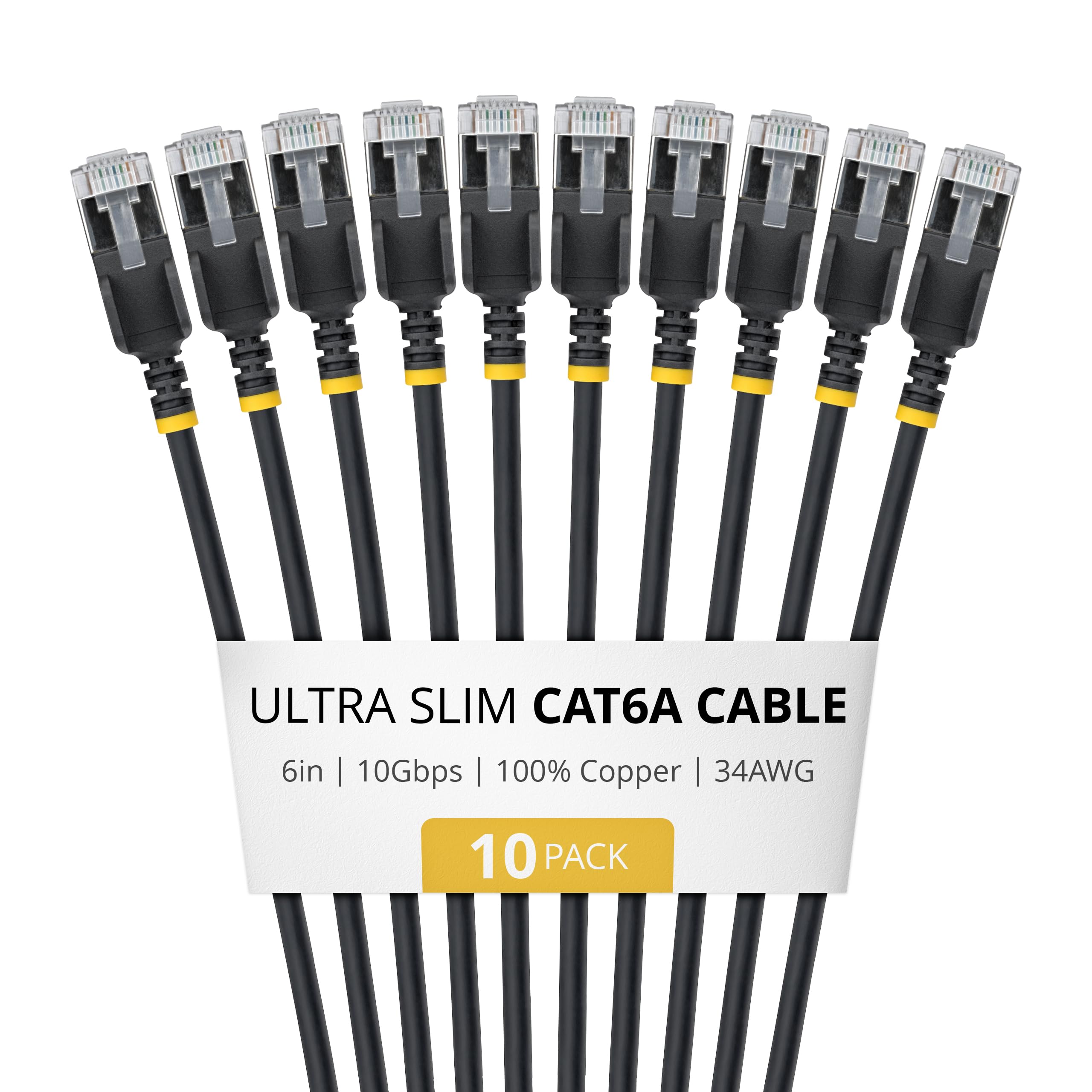 6in Ultra Slim Cat6A 10 Pack