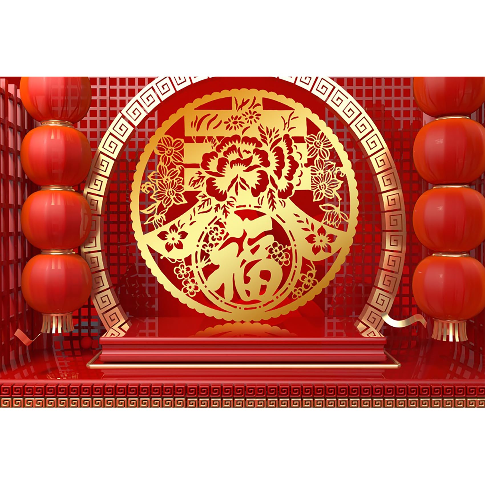 Baocicco 9x6ft 2025 Red Happy Chinese New Year Backdrops for Photography Happy Chinese Spring Festival Backdrop Chinese Year of 