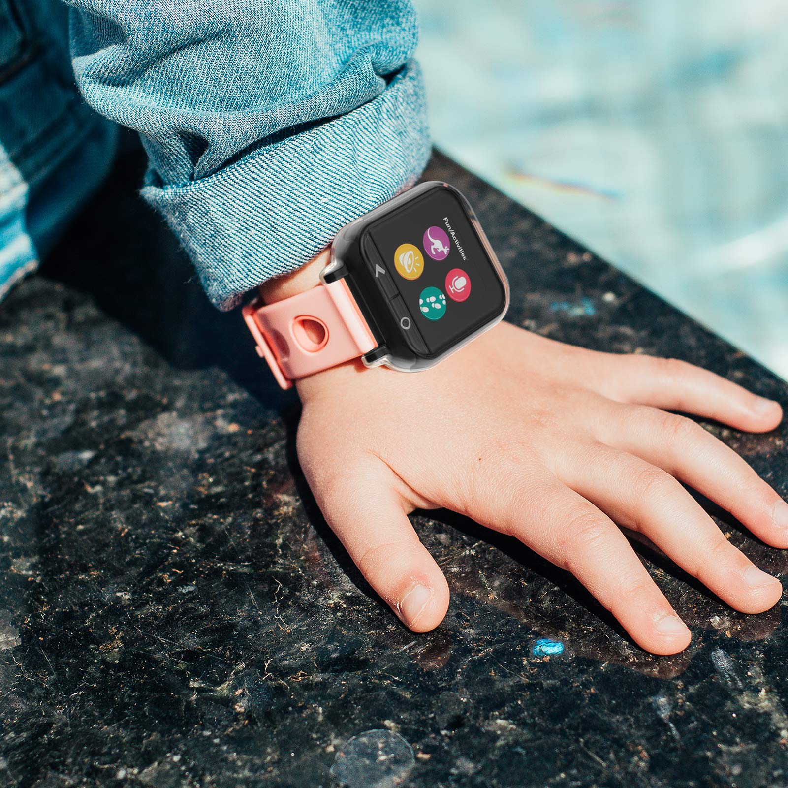 4 Pack Case Compatible For Gizmo Watch Screen Protector For Kids, Geordgy Overall Protective Case Ultra Thin Cover Bumper Shell